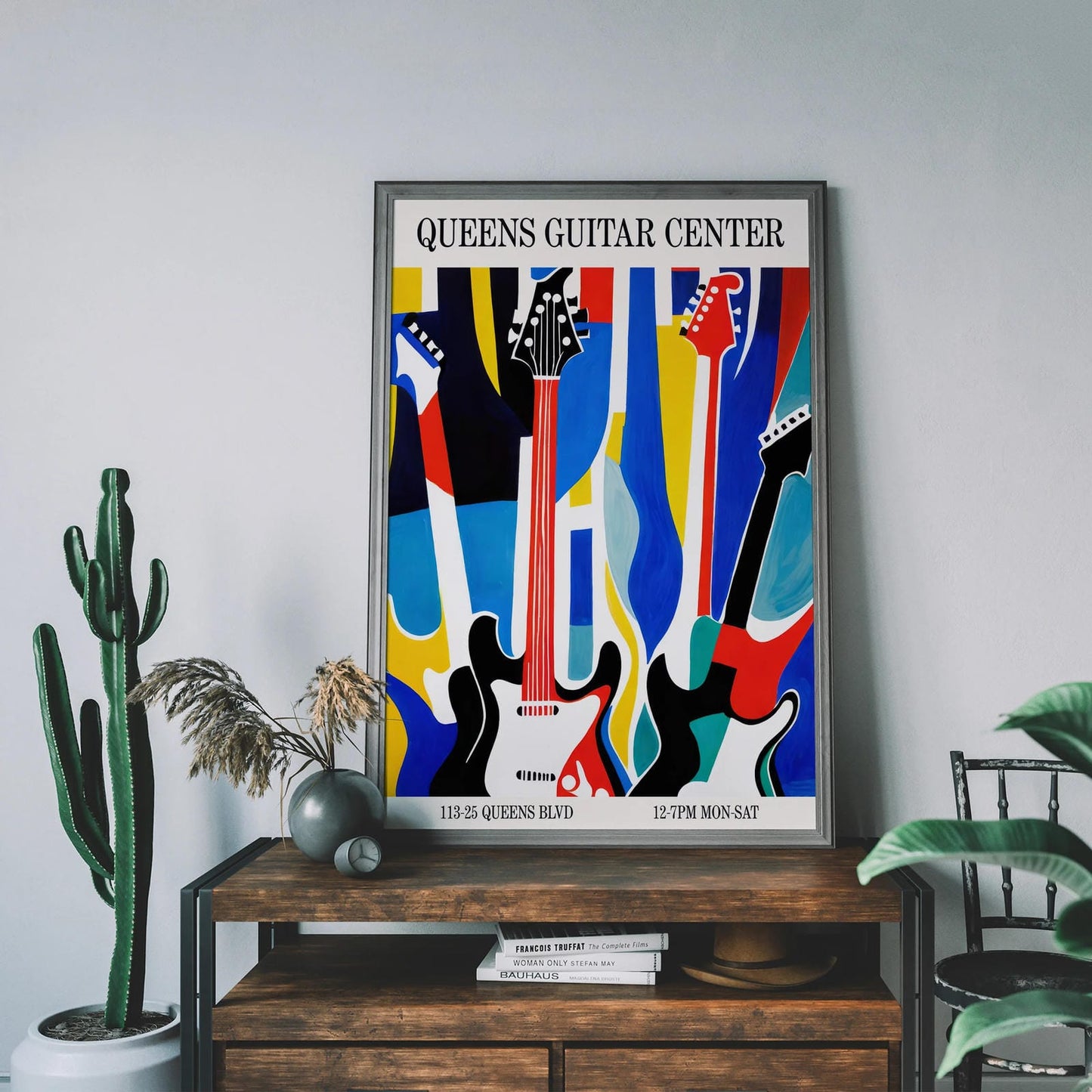 Queens Guitar Center NYC Retro Poster
