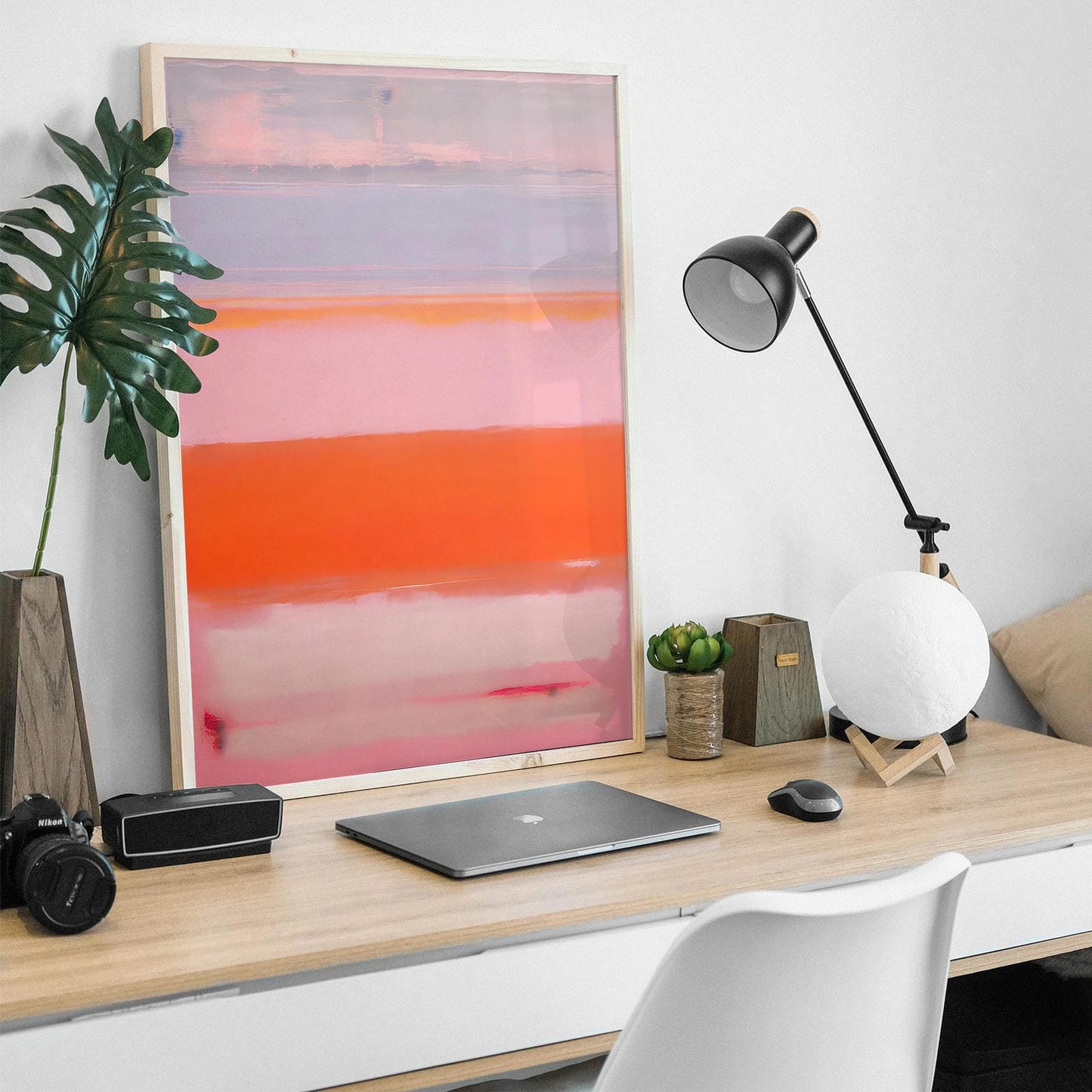 Fuzzy Peach Abstract Print
