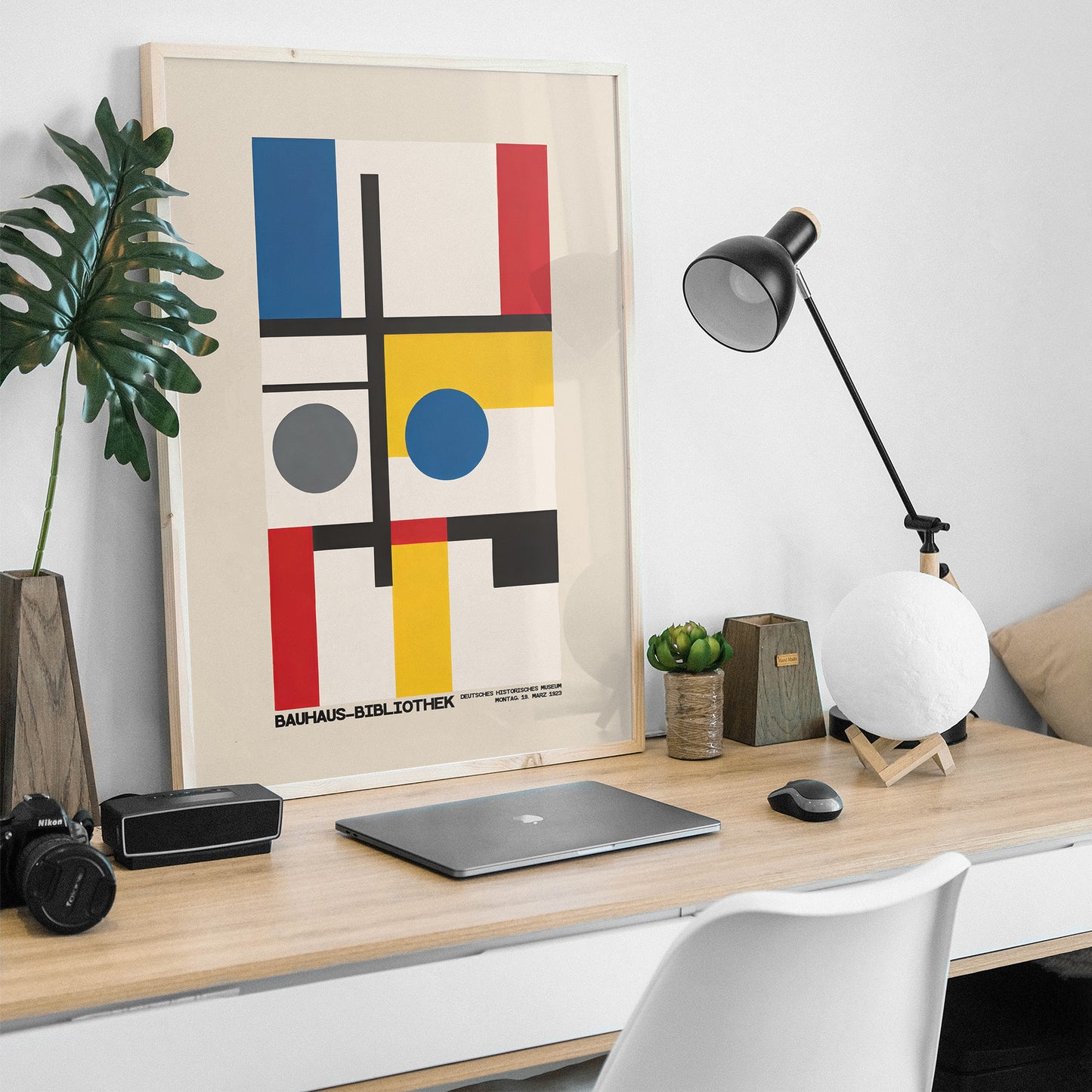 Minimalist Bauhaus Library Wall Art