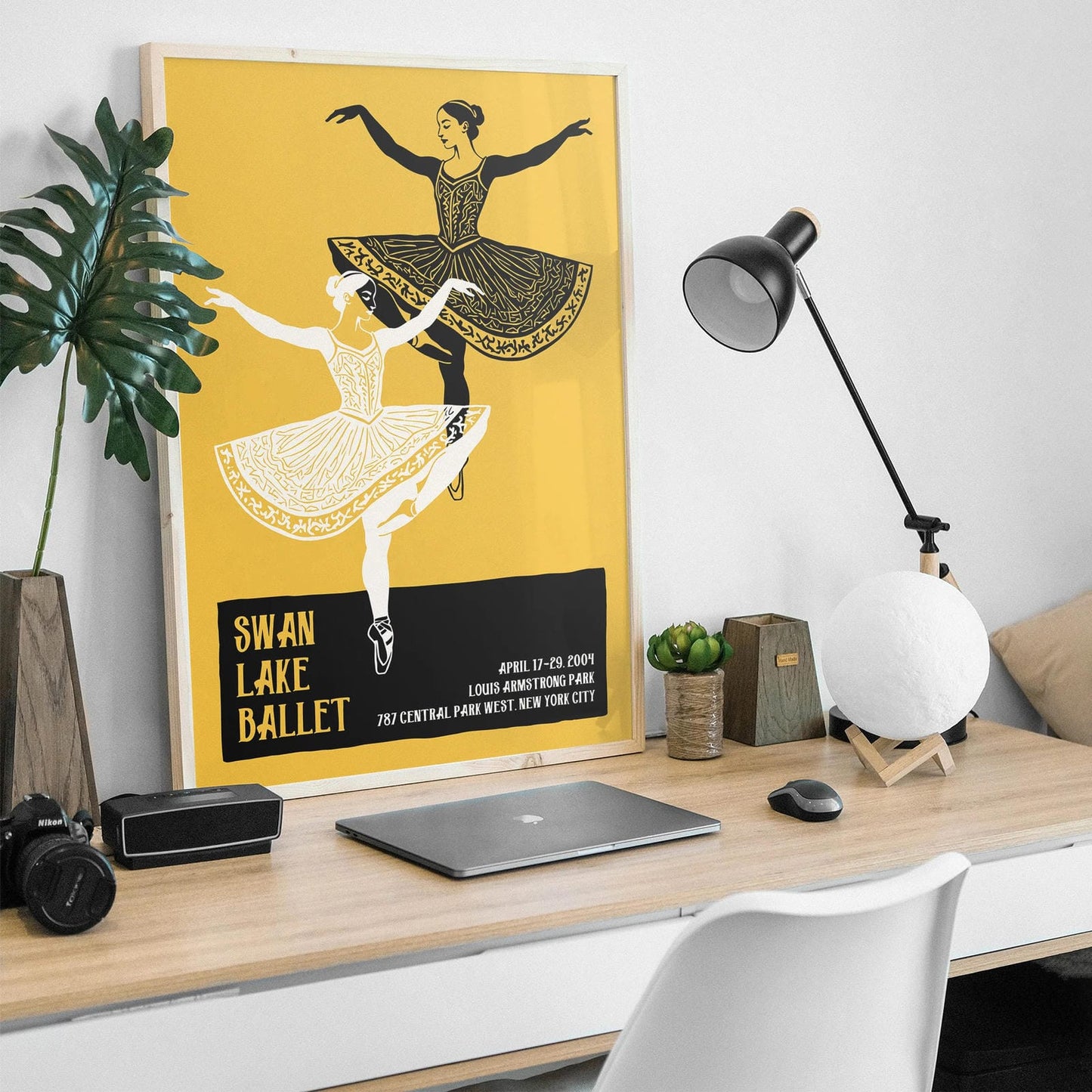 Swan Lake Ballet Retro Poster Print