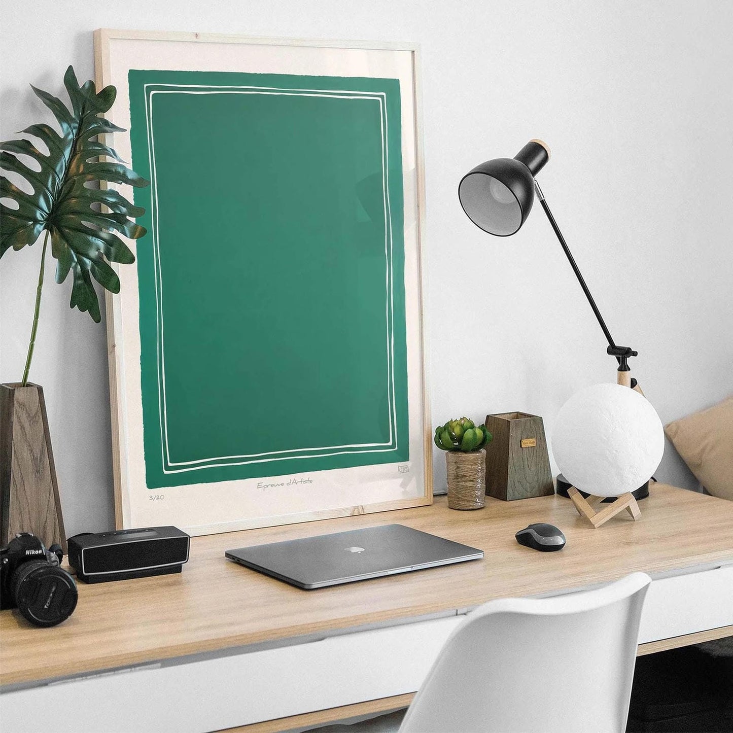 Modern Green Geometry Art Print