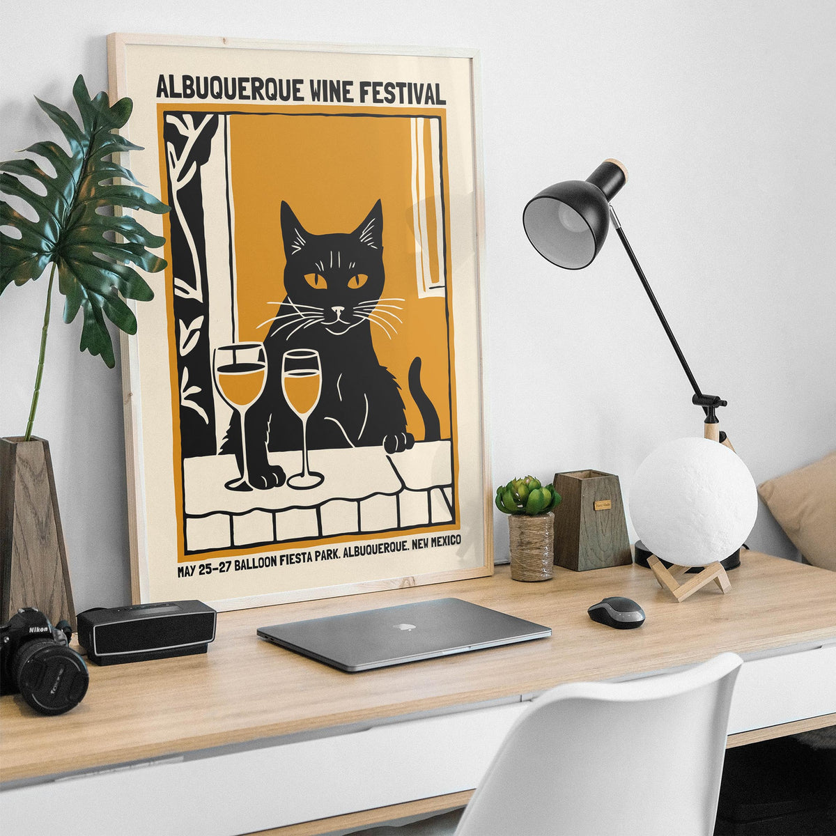 Wine Cat Poster Print