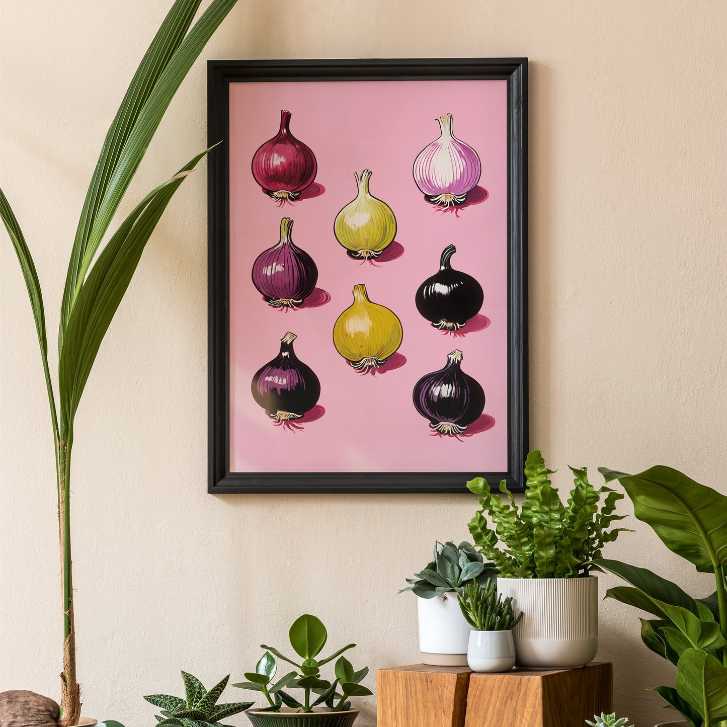 Retro Onions Kitchen Wall Art