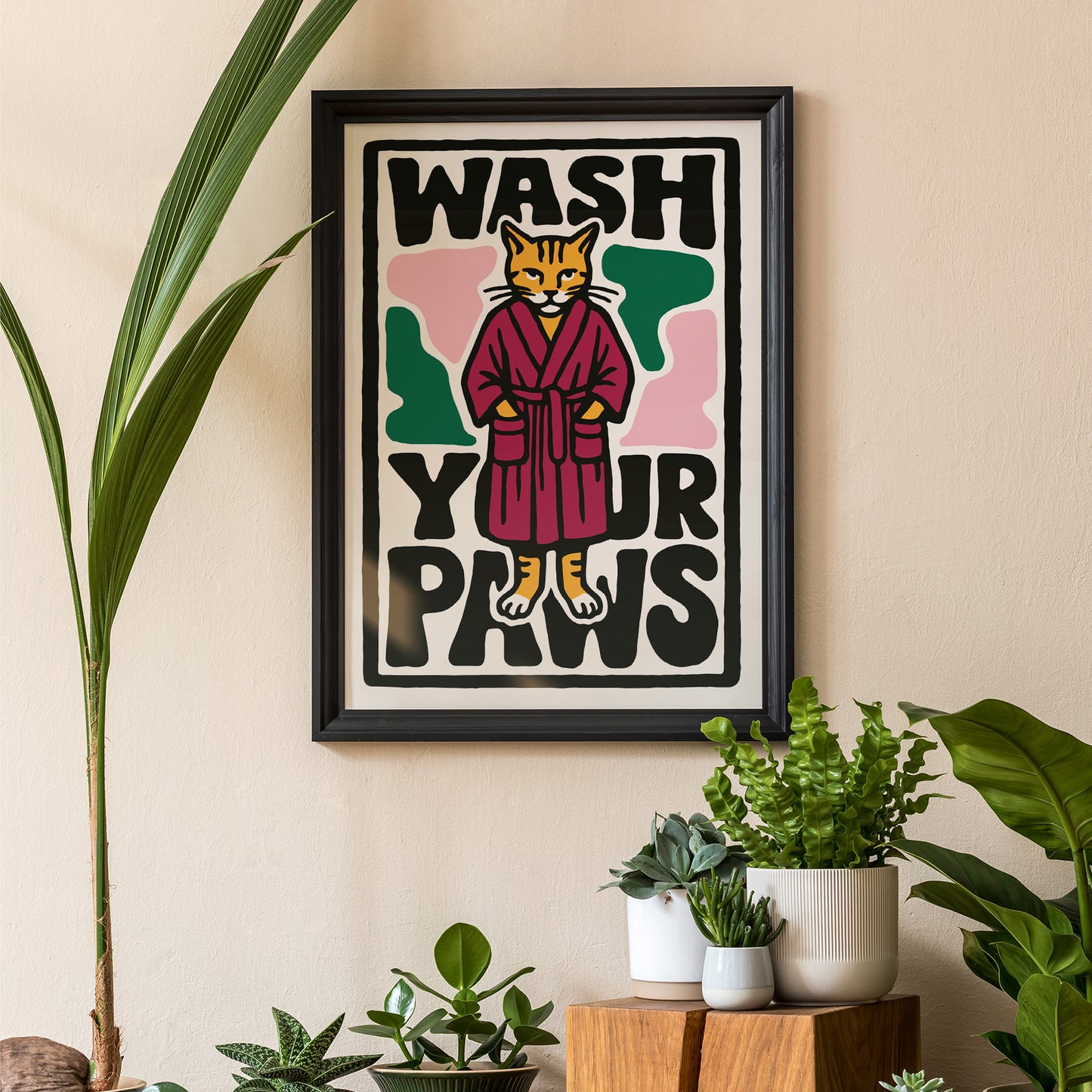 Wash Your Paws Cat Poster
