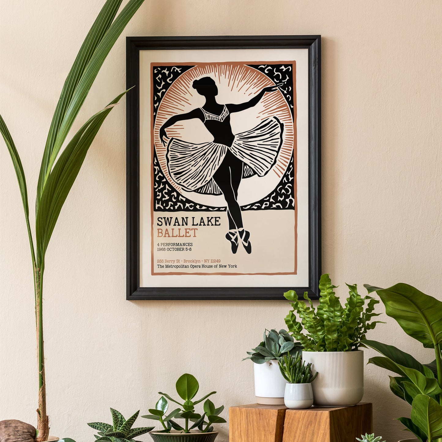 Swan Lake Ballet Vintage Poster