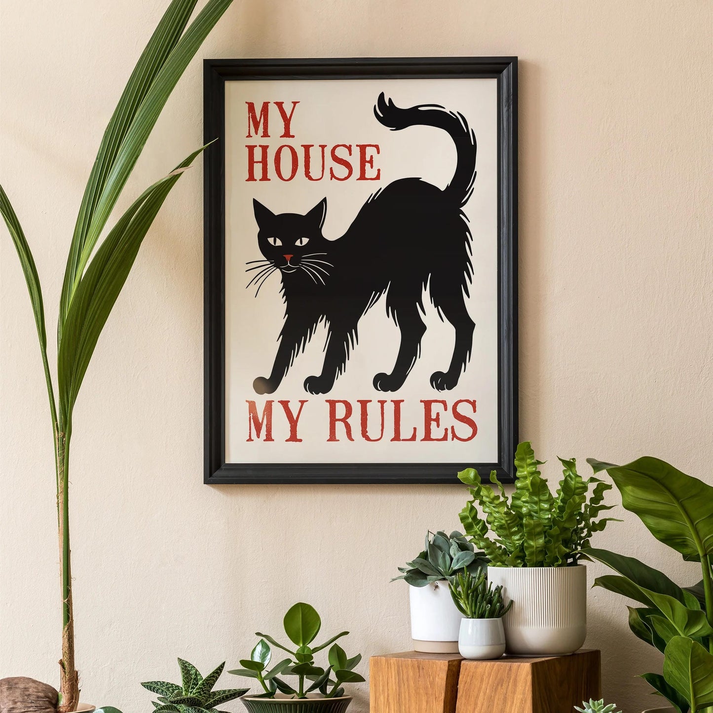 My House My Rules Cat Poster