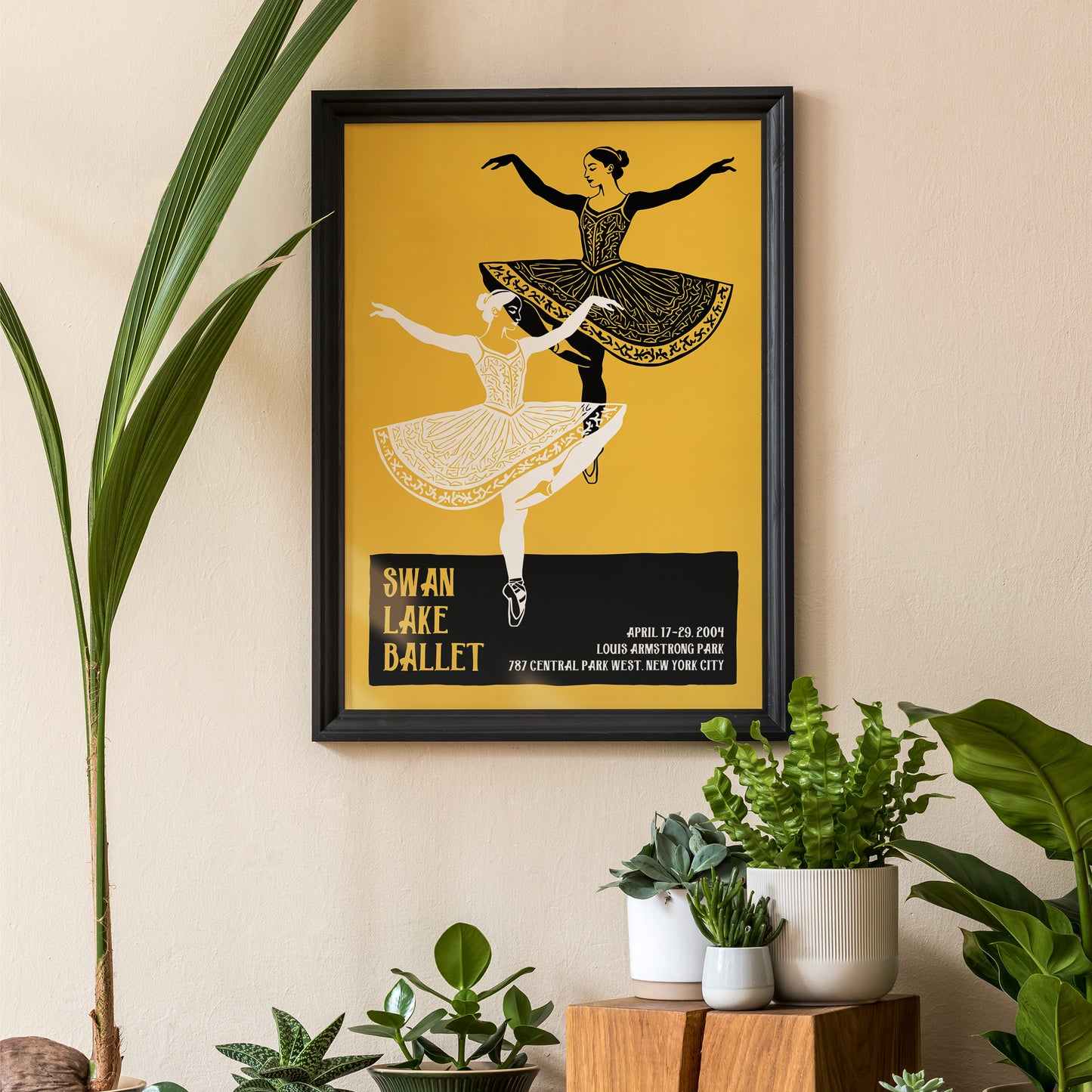 Swan Lake Ballet Retro Poster Print