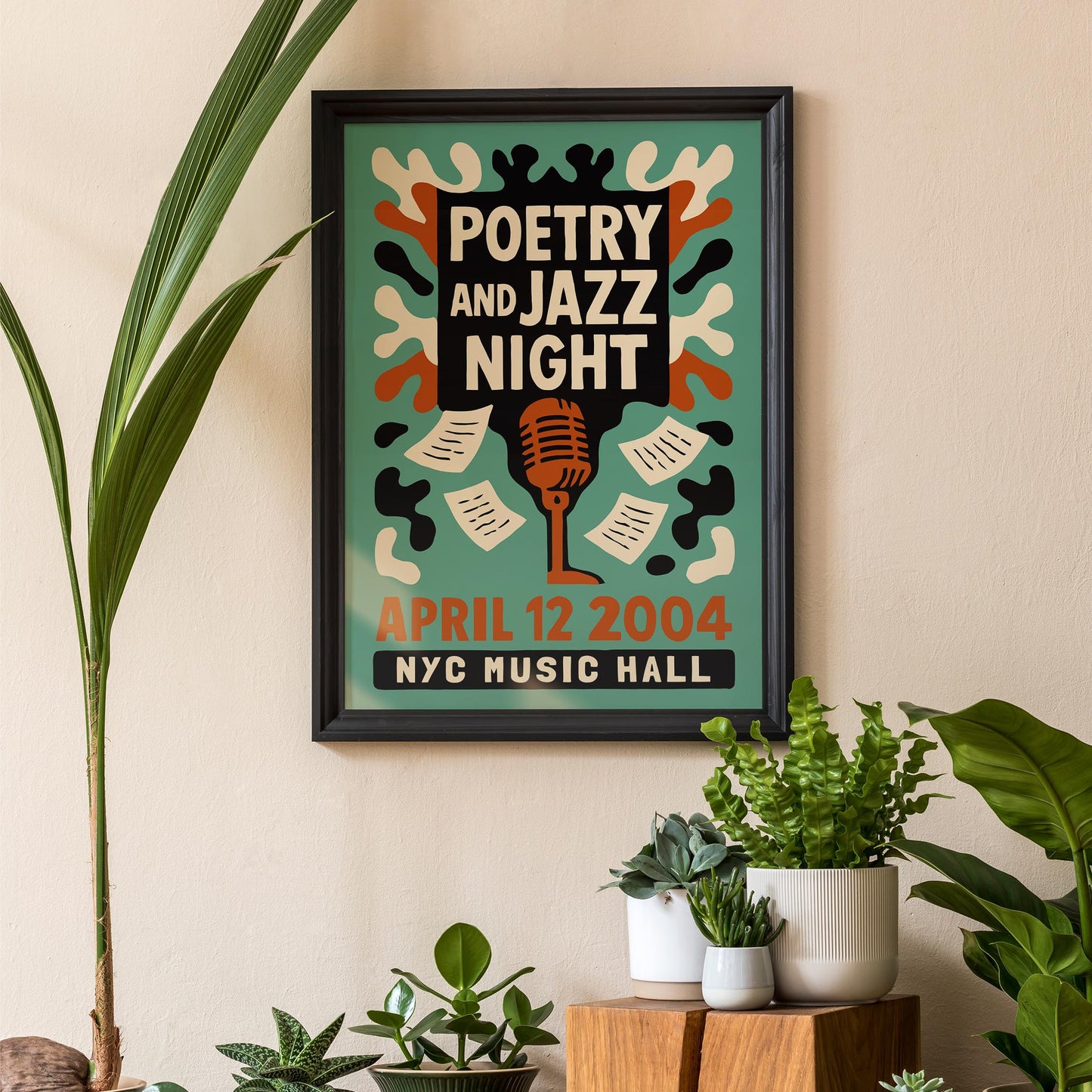 Retro Poetry Jazz Night Print