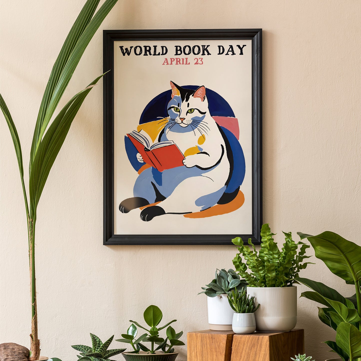 World Book Day Cat Art Print
