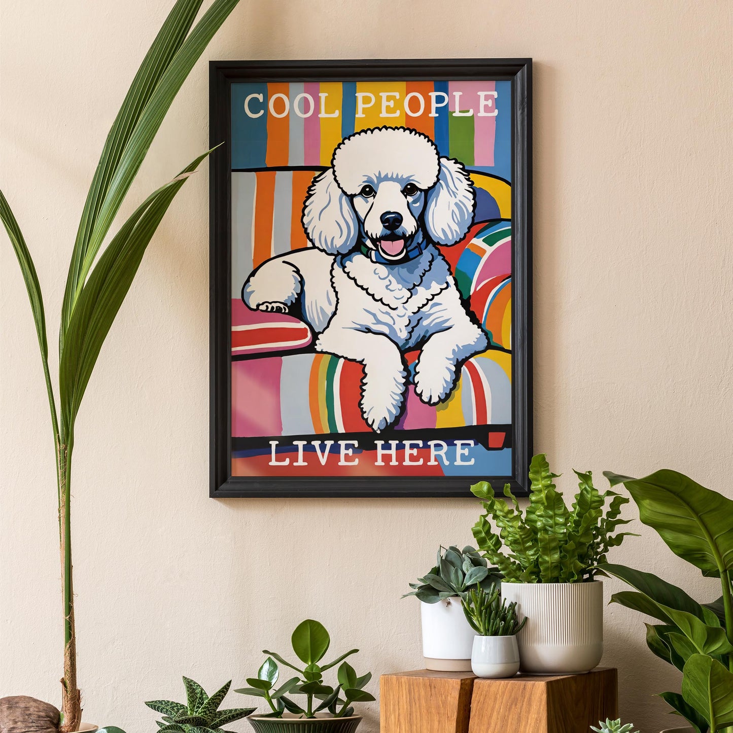 Cool People Live Here Poodle Wall Art
