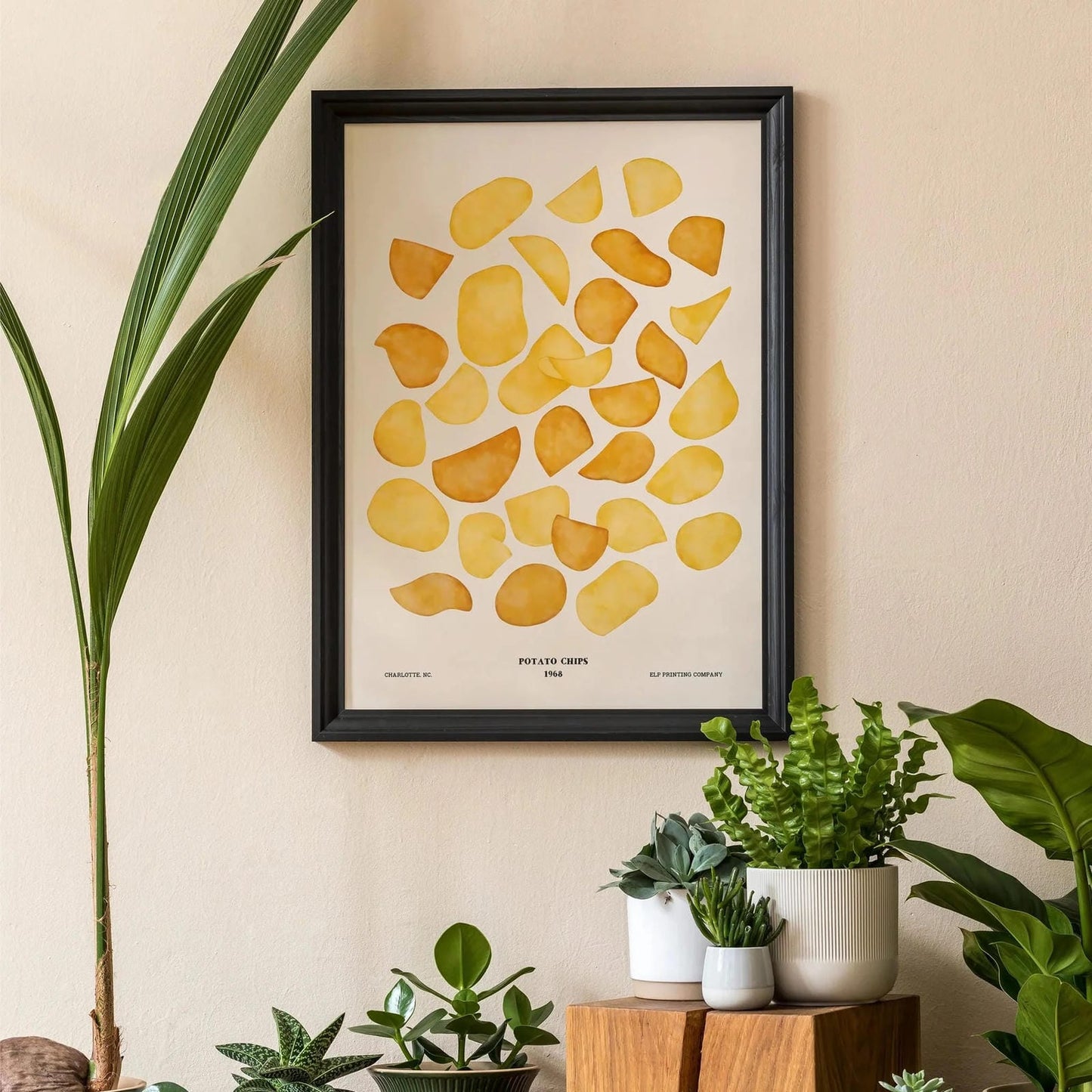 Crispy Golden Potato Chips Vintage Art Print