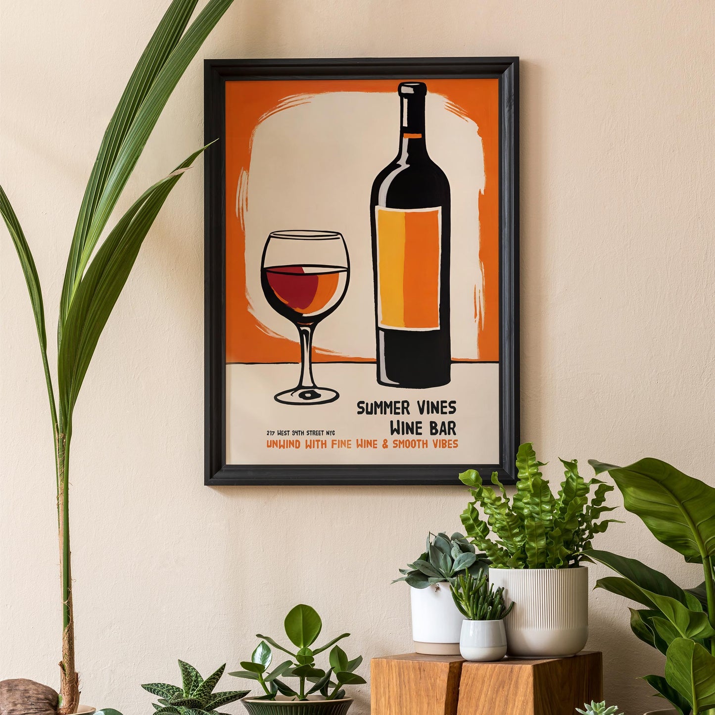 Summer Vines Wine Bar Poster Print