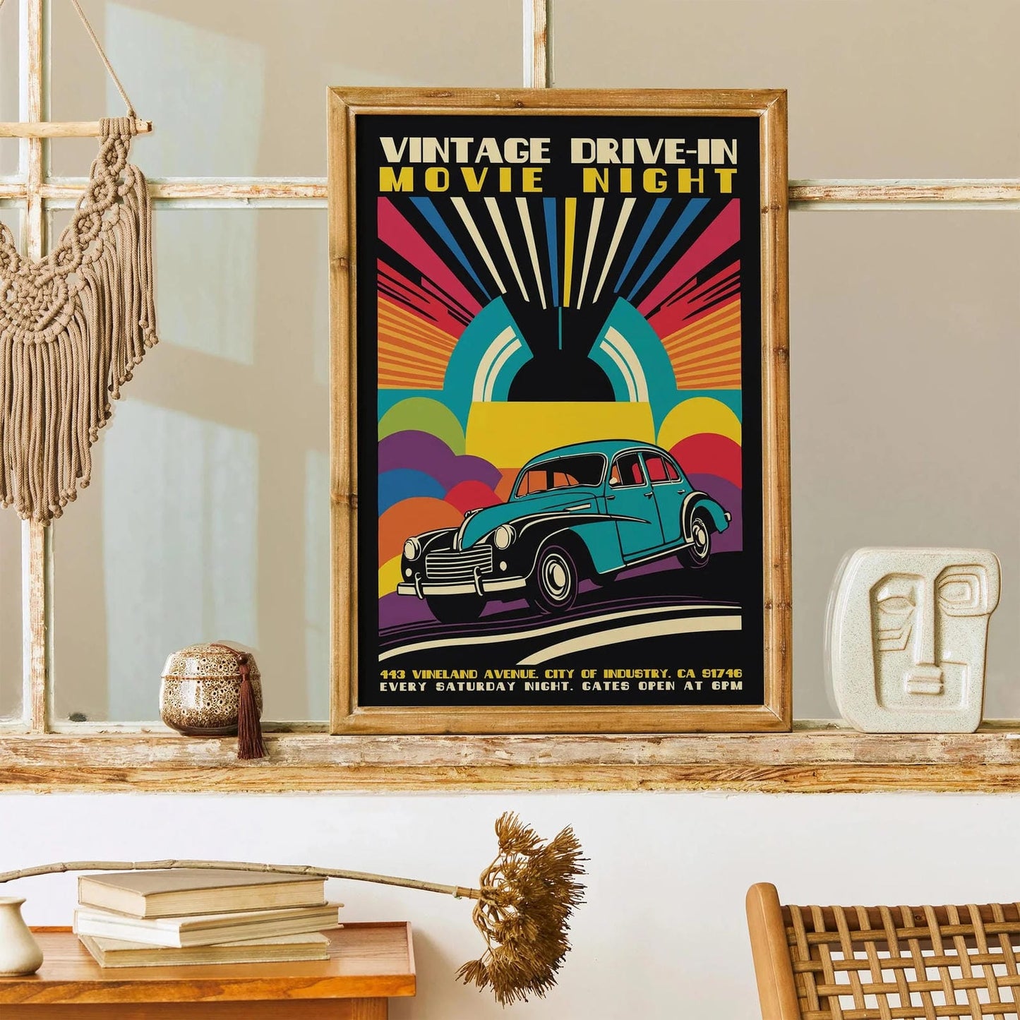 Vintage Drive-In Movie Night Poster