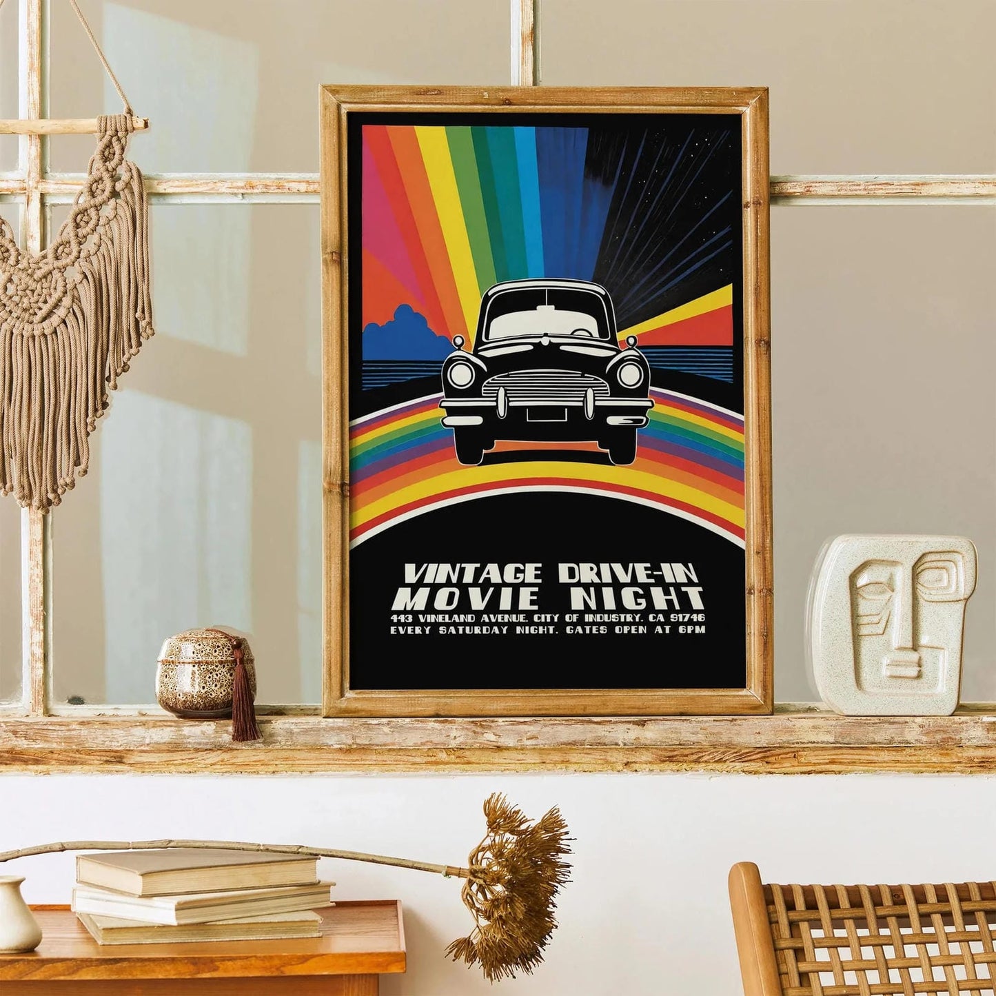 Retro Car Drive-In Poster