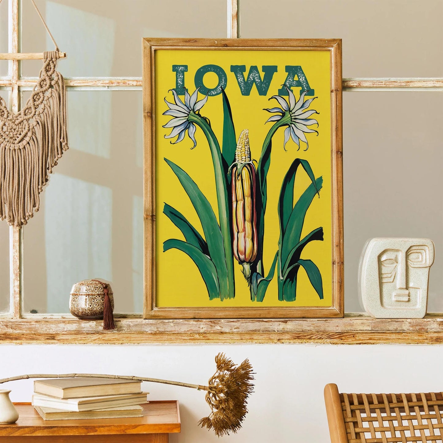 Iowa - Retro Travel Corn Poster