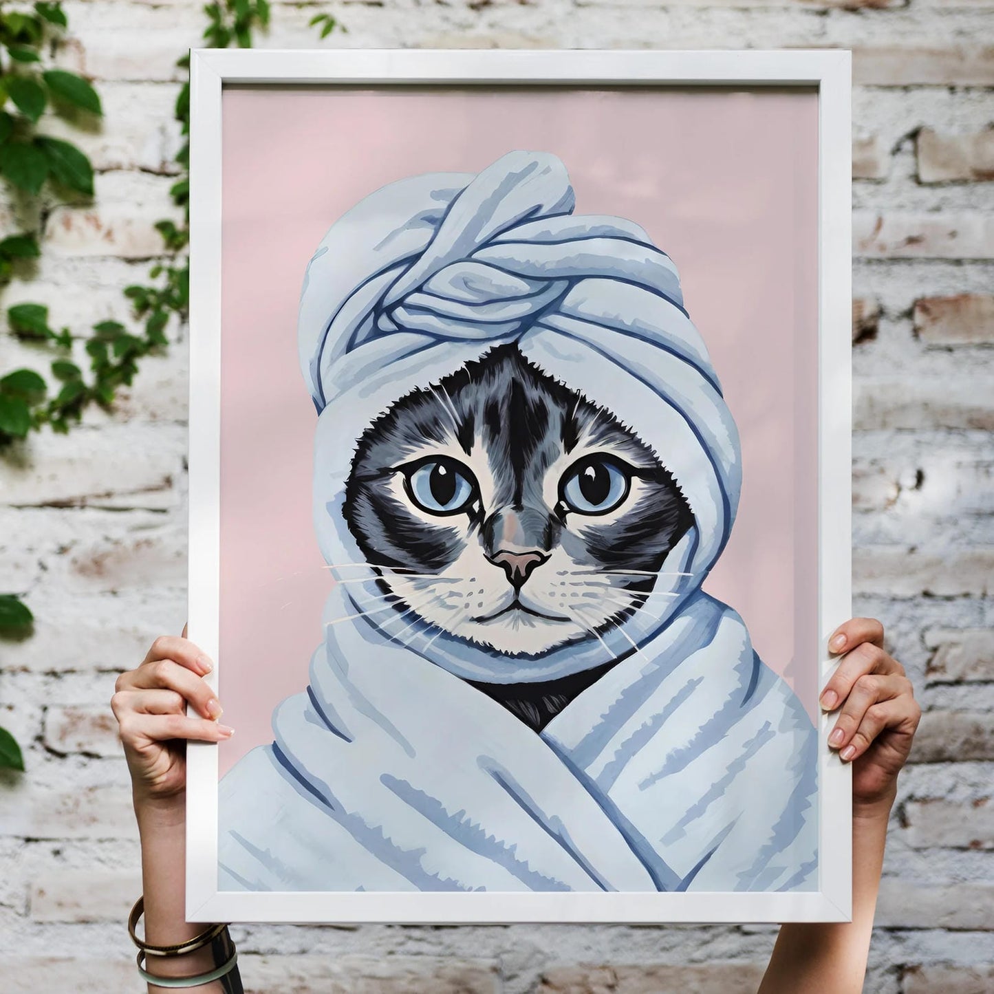 Cute Cat Spa Wall Art Print