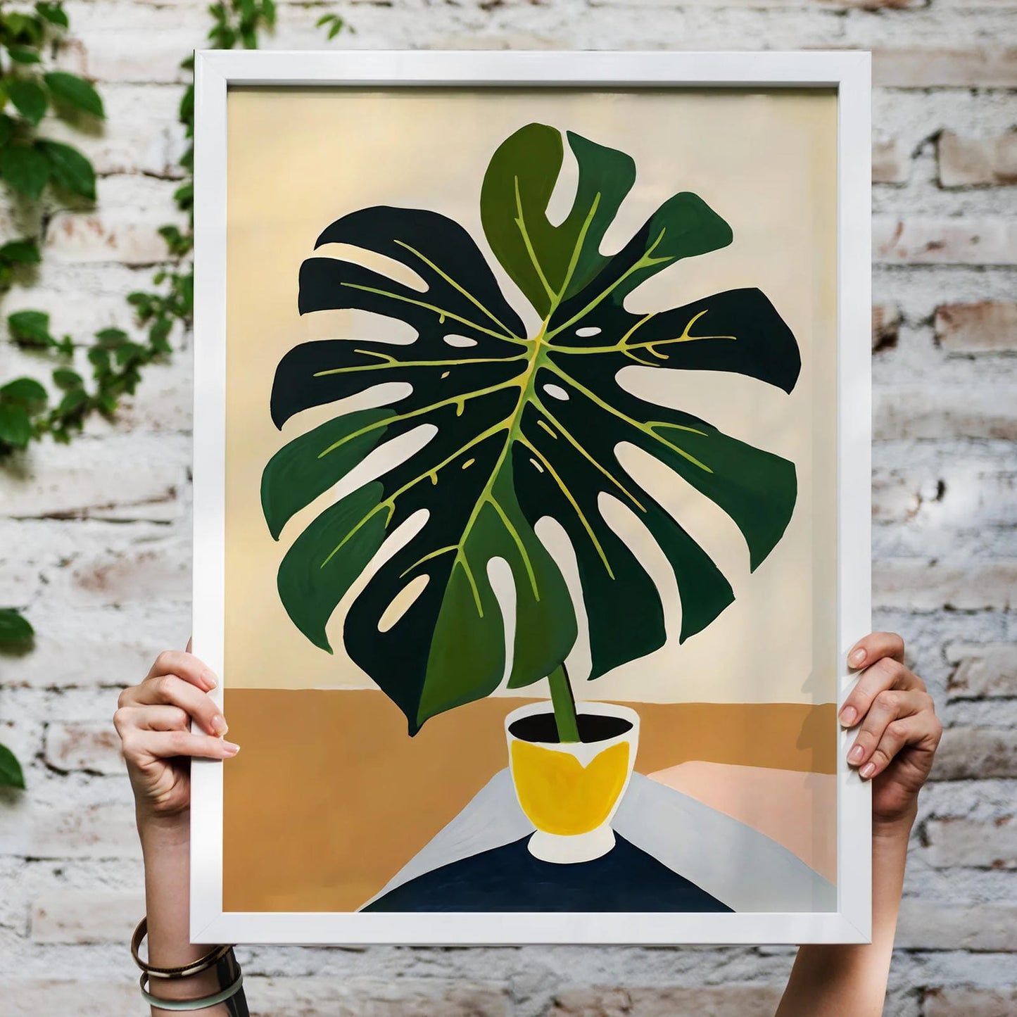 Monstera Leaf Painting Poster Print