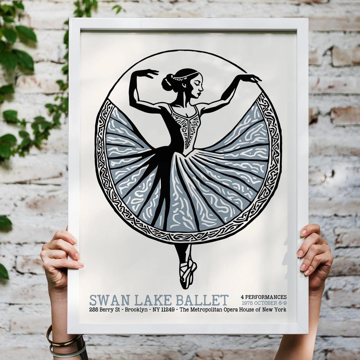 Swan Lake Ballet Retro Wall Art