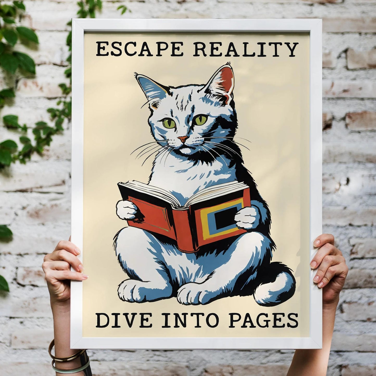 Literary Cat Poster Print