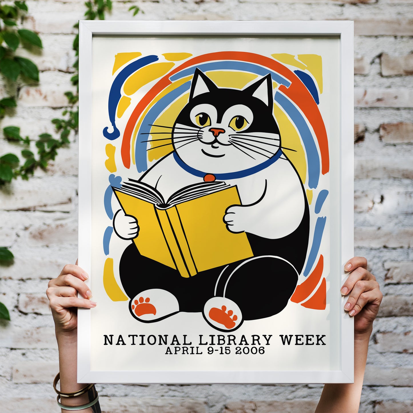 National Library Week 2006 Cat Reading Poster