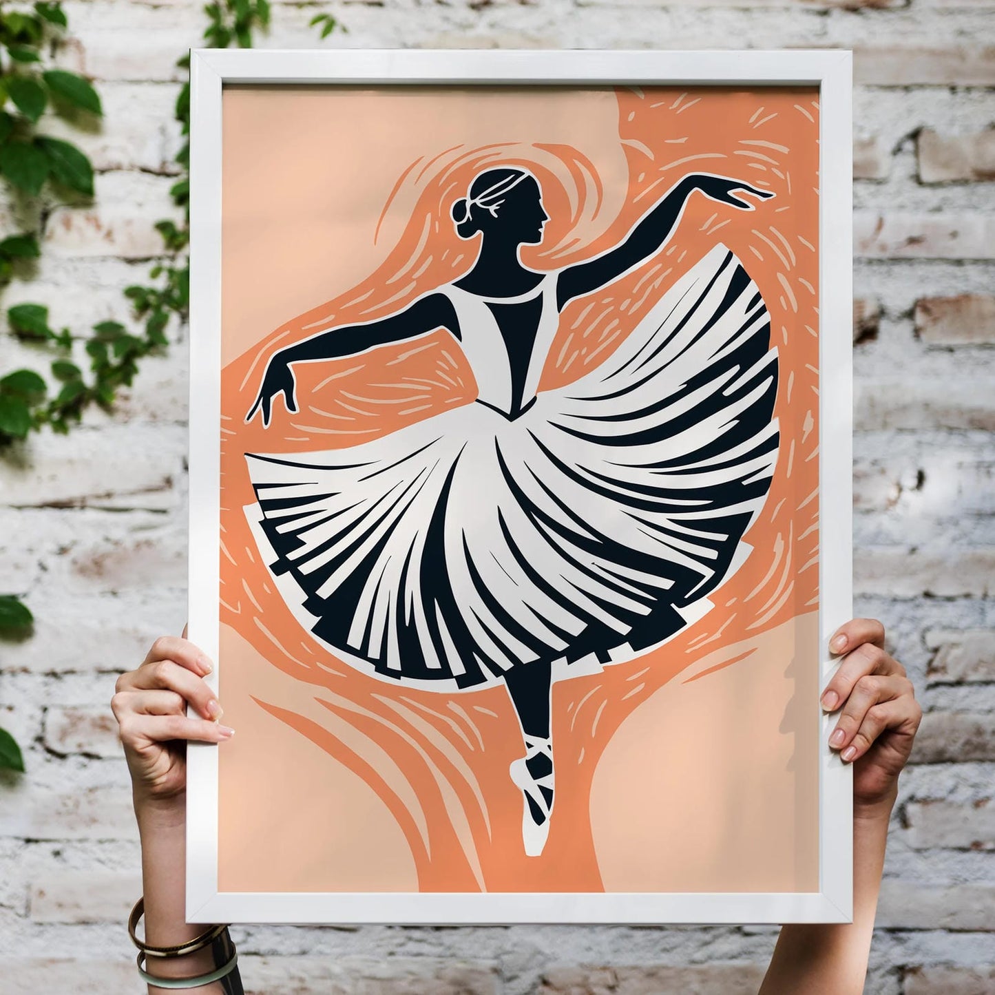 Retro Ballerina Wall Art Print