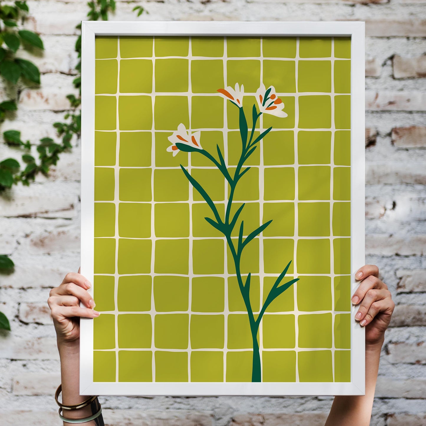 Retro Minimalist Green Nature Poster