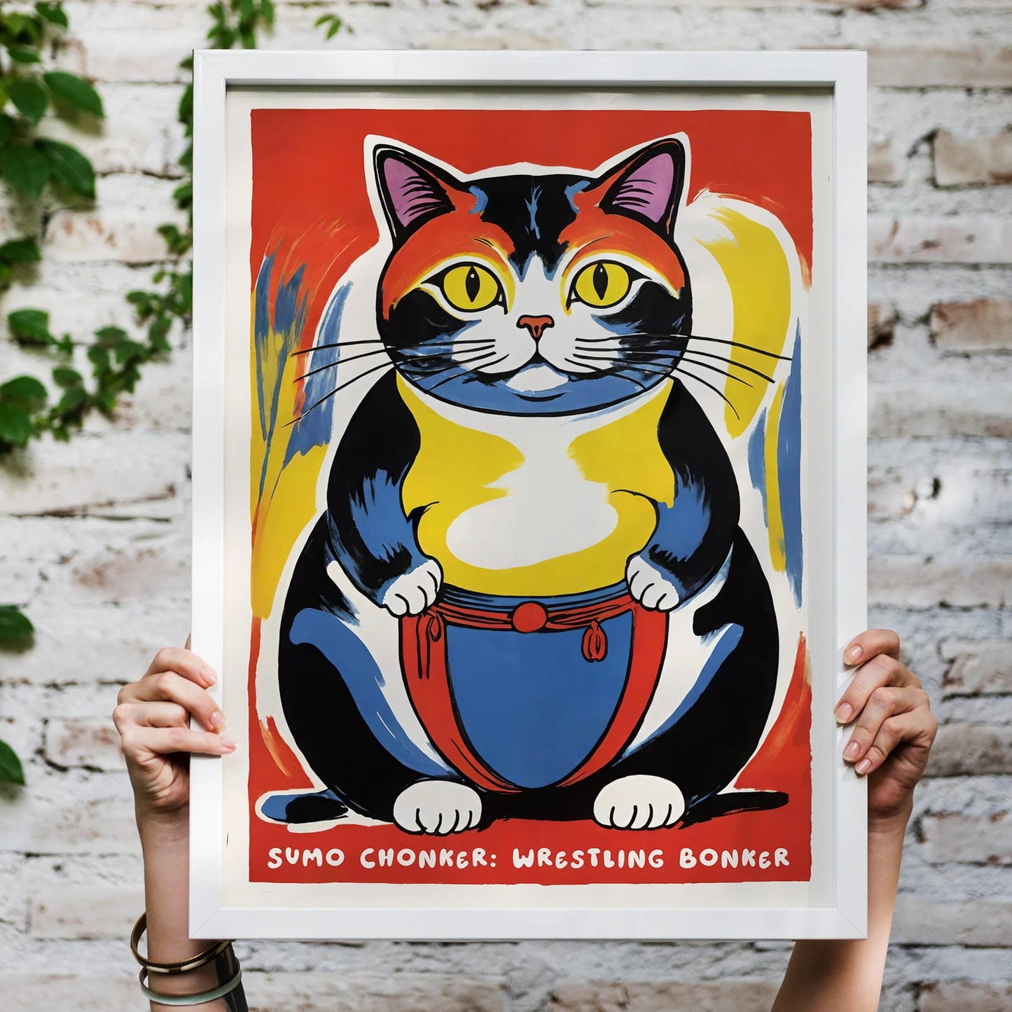 Japanese Sumo Cat Poster