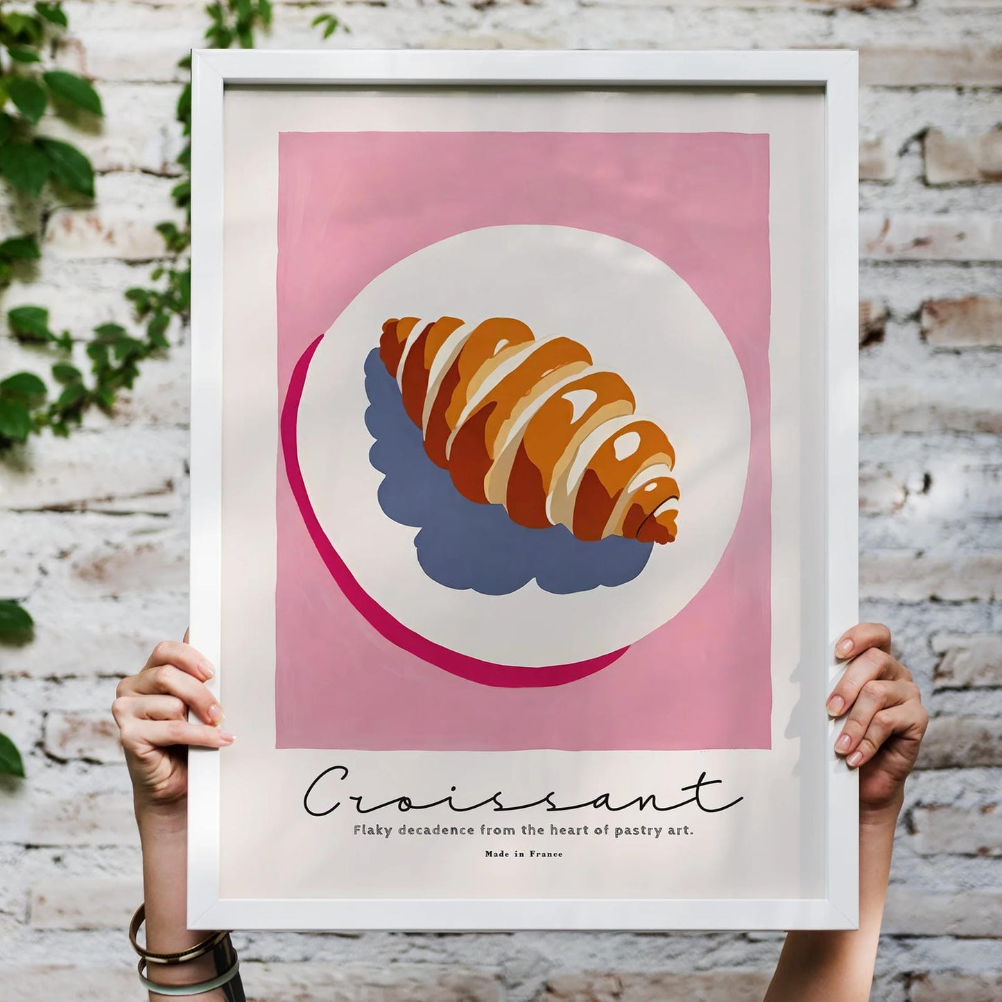 Croissants Made in Frane Wall Art Print