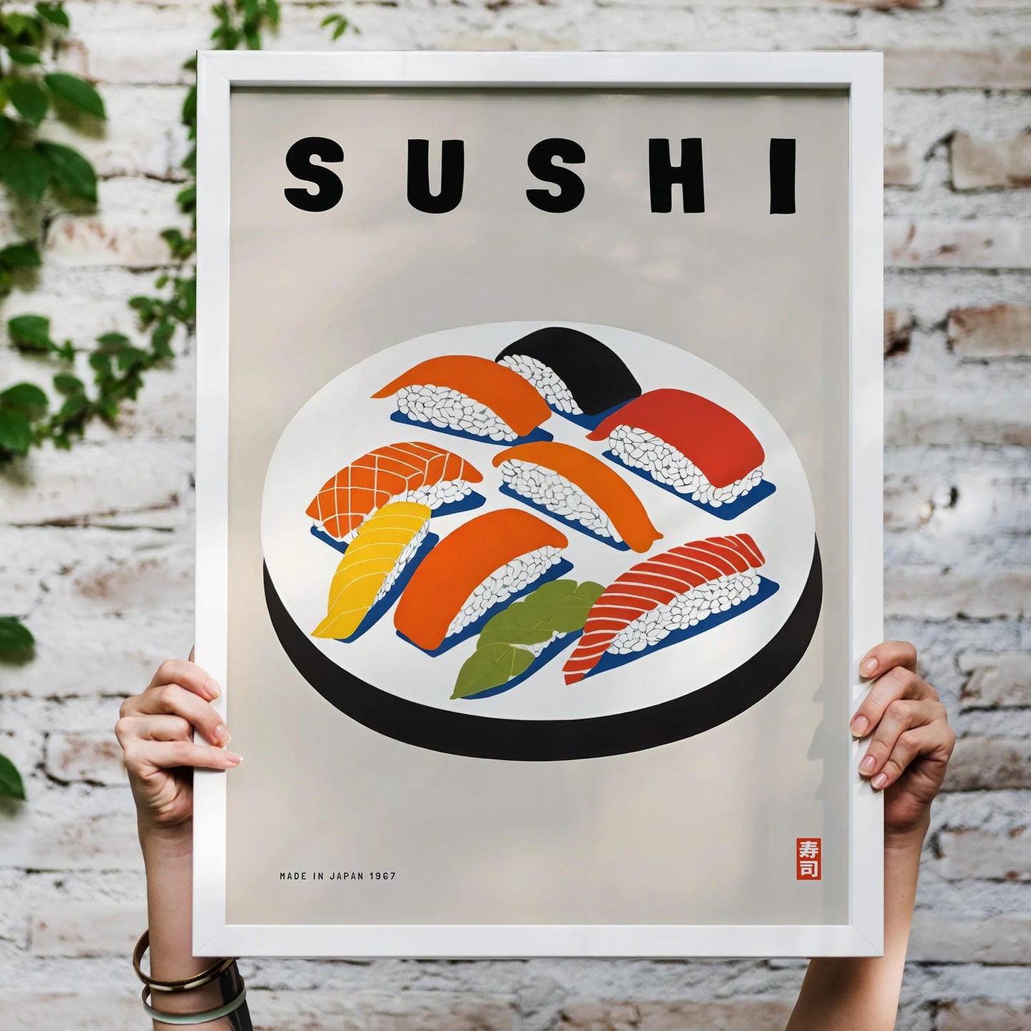 Sushi Retro Wall Art Print