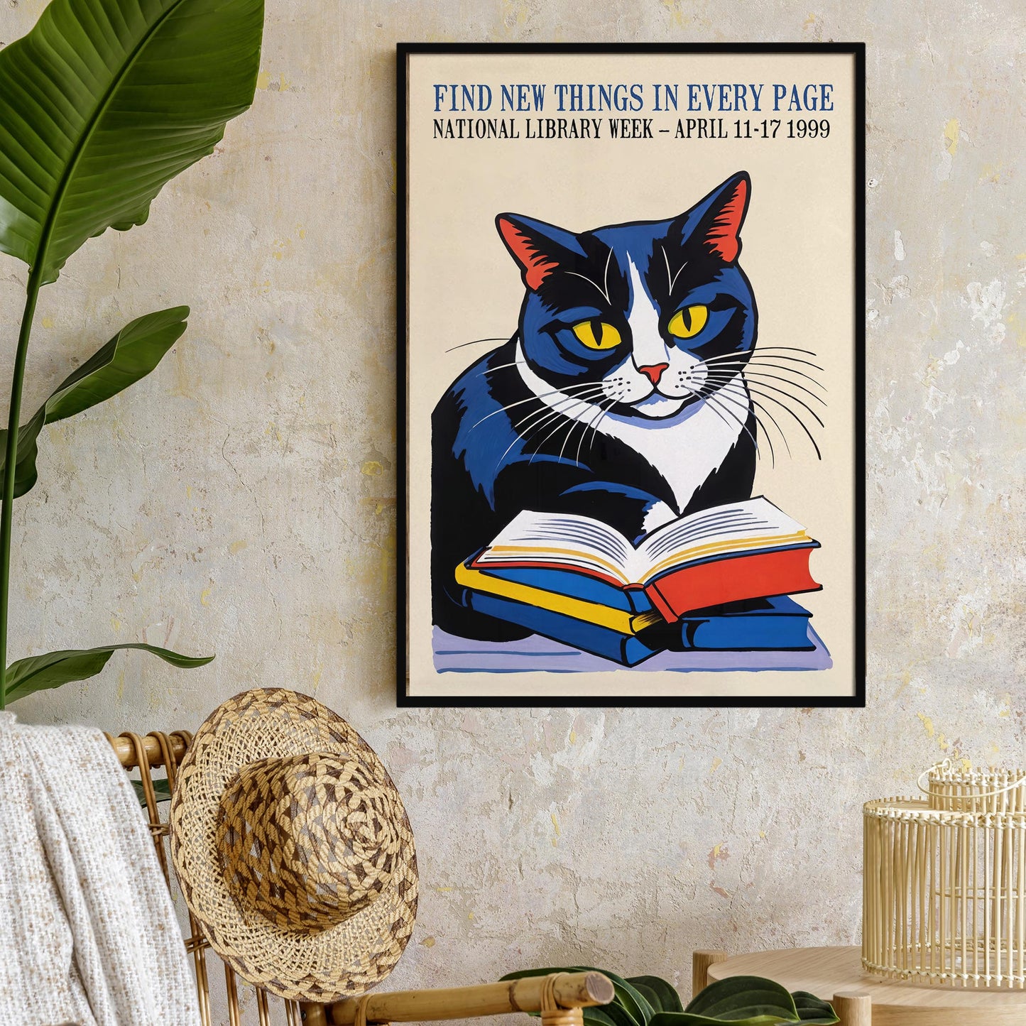 Reading Cat Poster