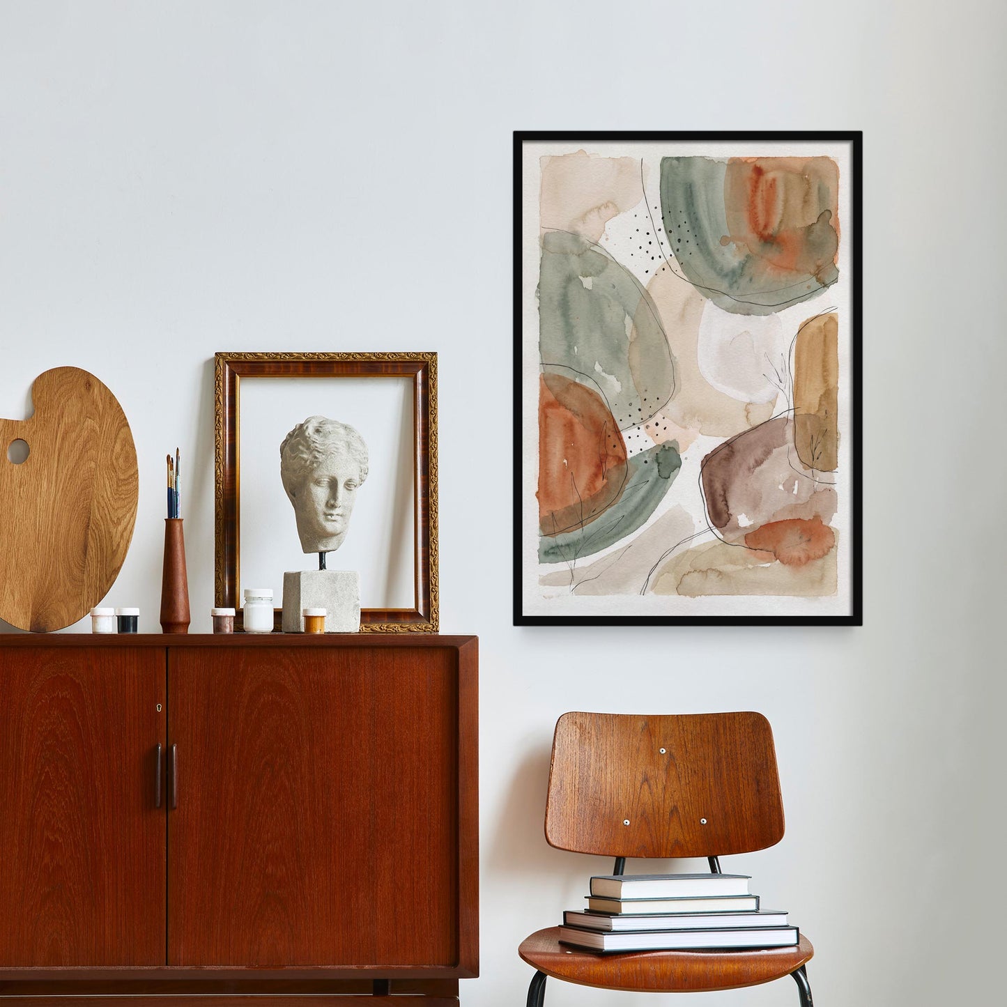 Earthy Tones Watercolor Painted Wall Art Print