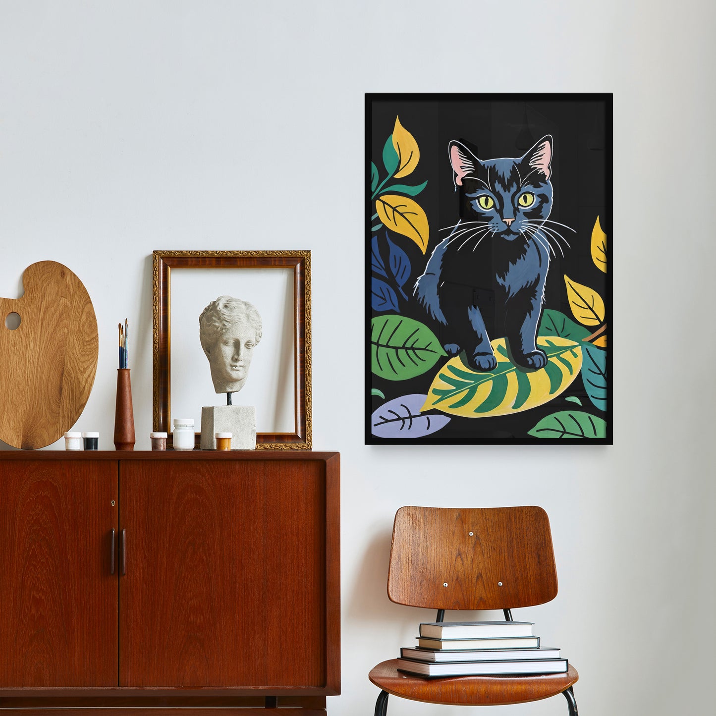 Cute Illustrated Cat Art Print