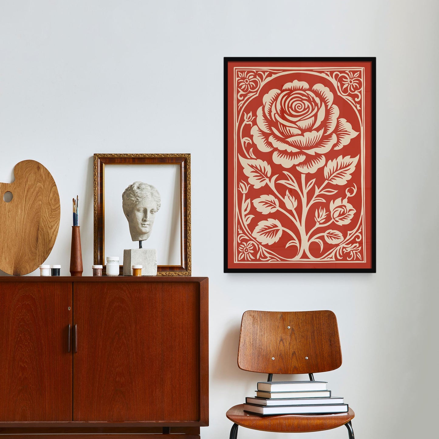 Red Rose Vintage Poster