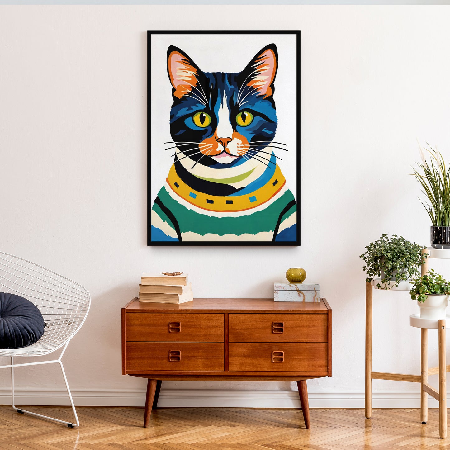 Cat in Sweater Art Poster