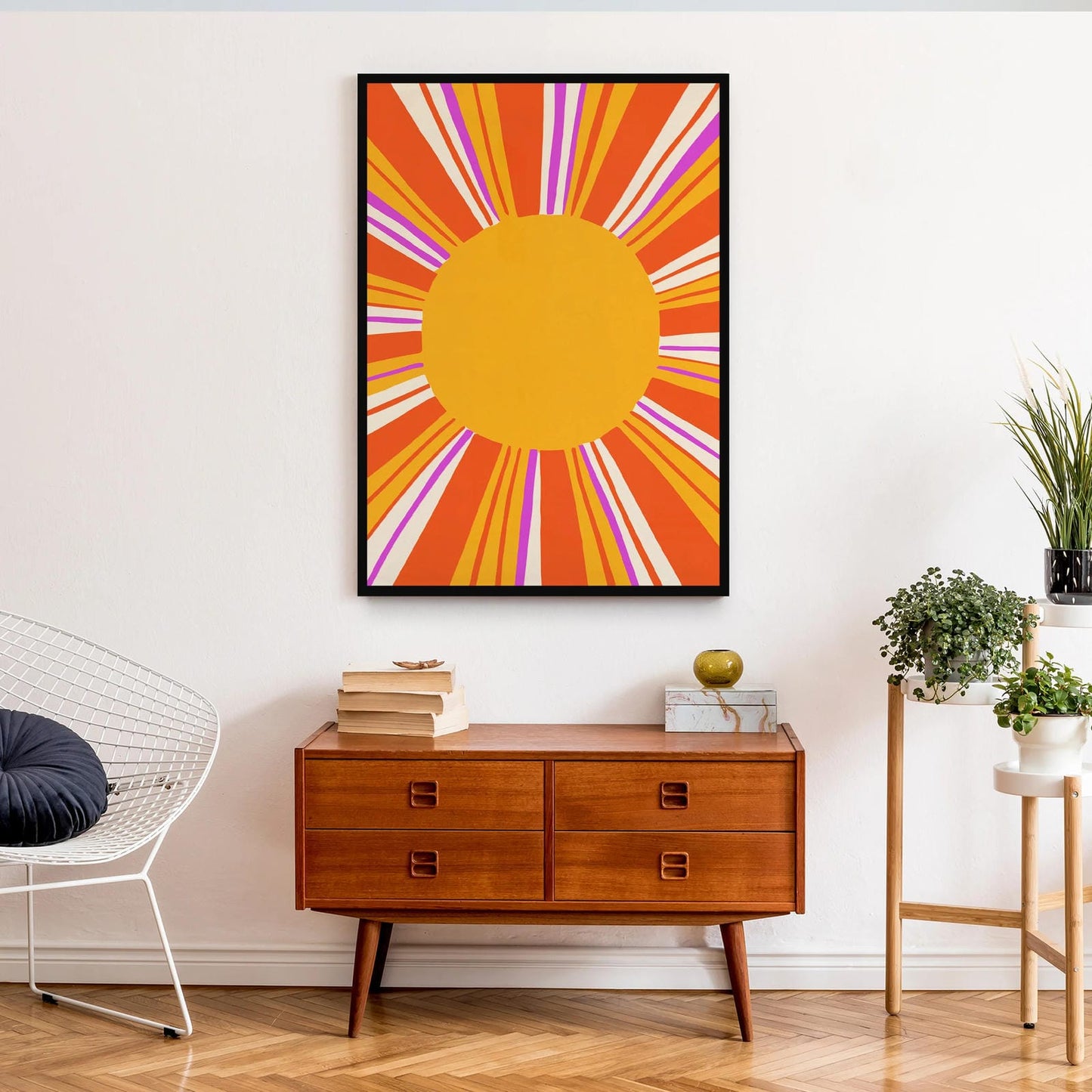 Yellow Sun Retro Modern Poster