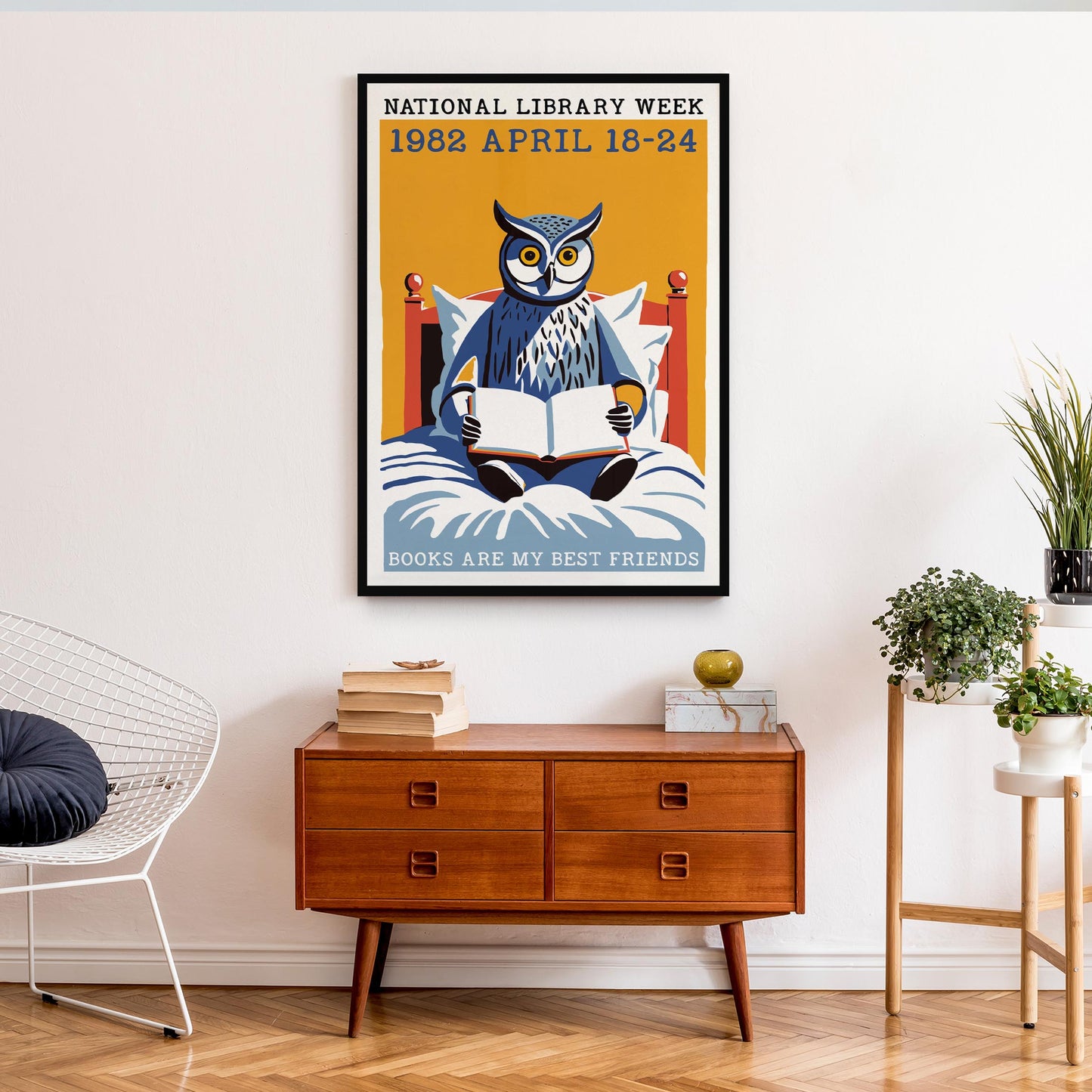 Owl Reading Poster