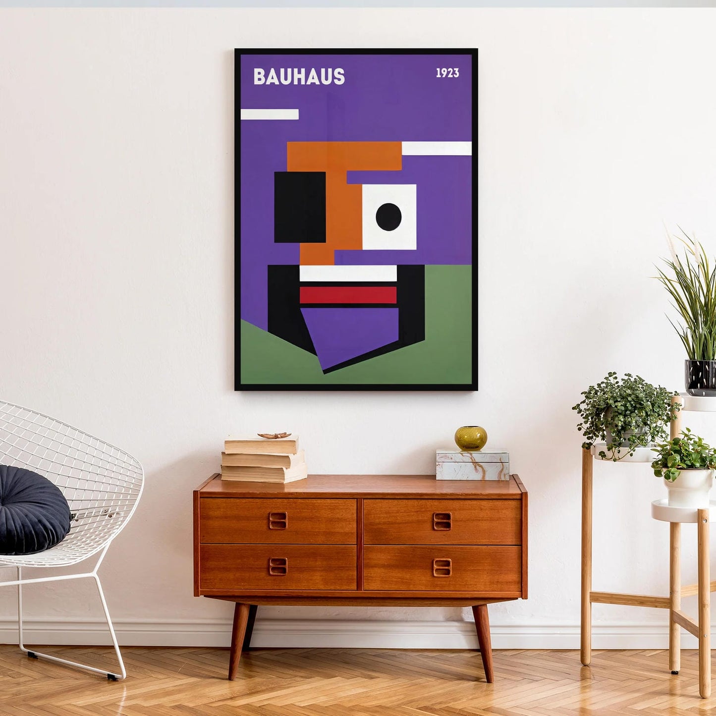 Purple Bauhaus Geometric Poster
