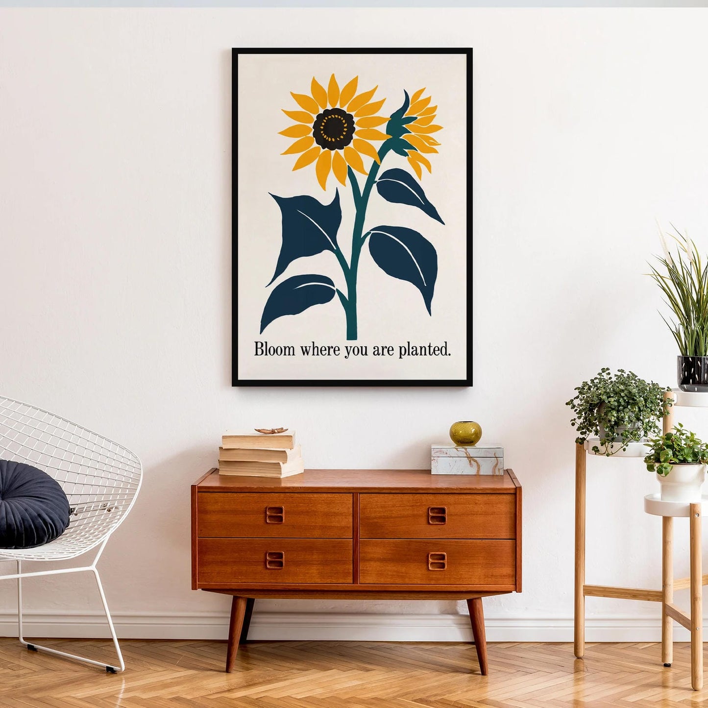 Motivational Floral Poster - Bloom where you are planted