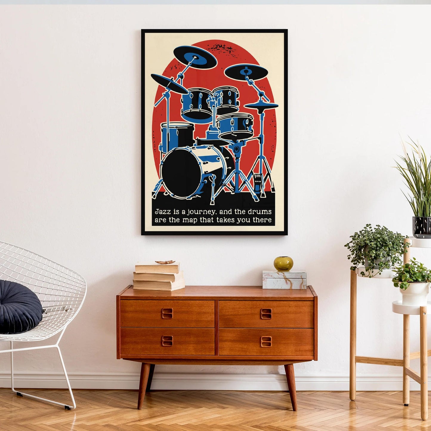 Retro Drum Set Wall Art Poster