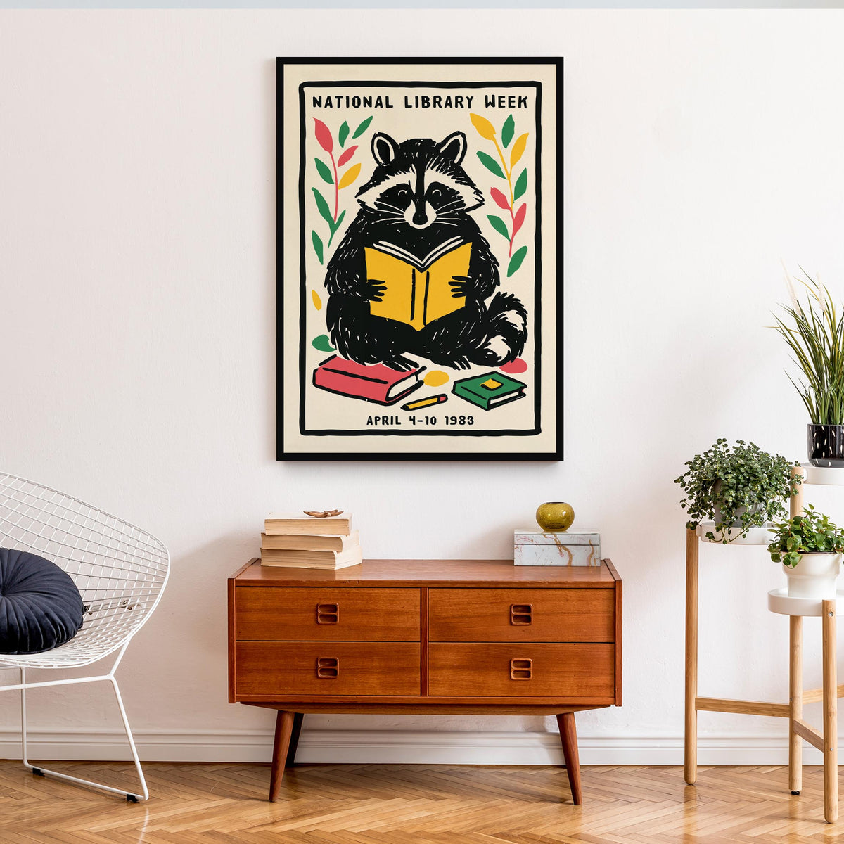 Raccoon Reader Poster