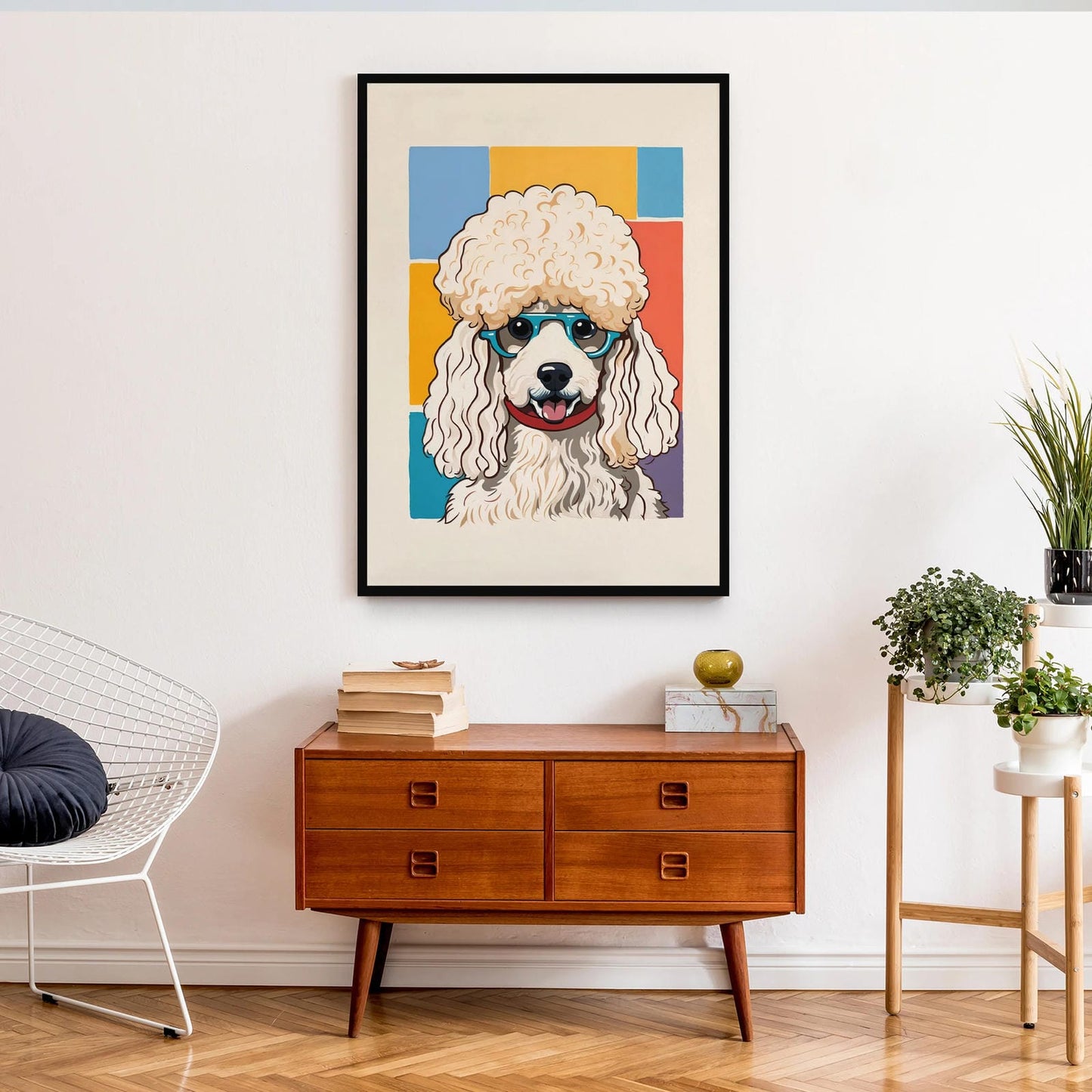 Noodle Poodle Dog Portrait Poster