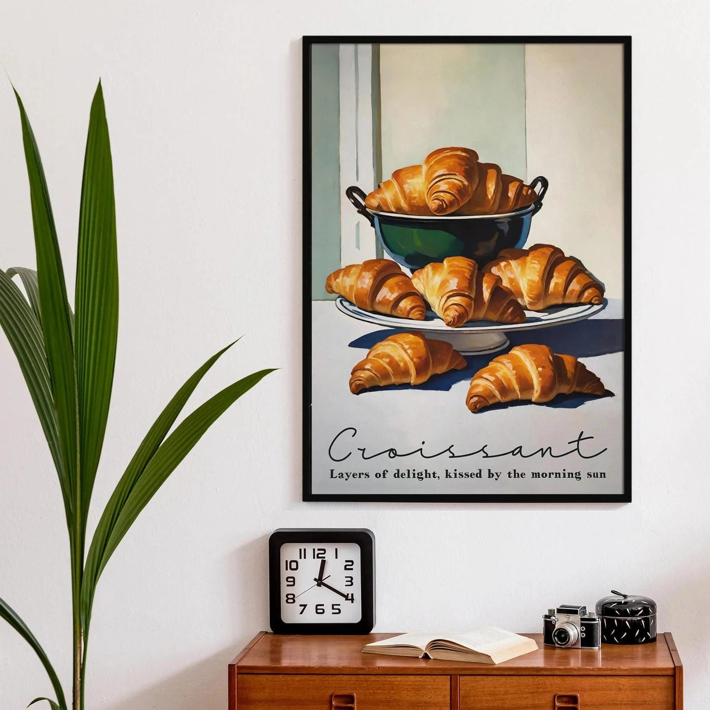 Golden Croissants Breakfast Wall Art