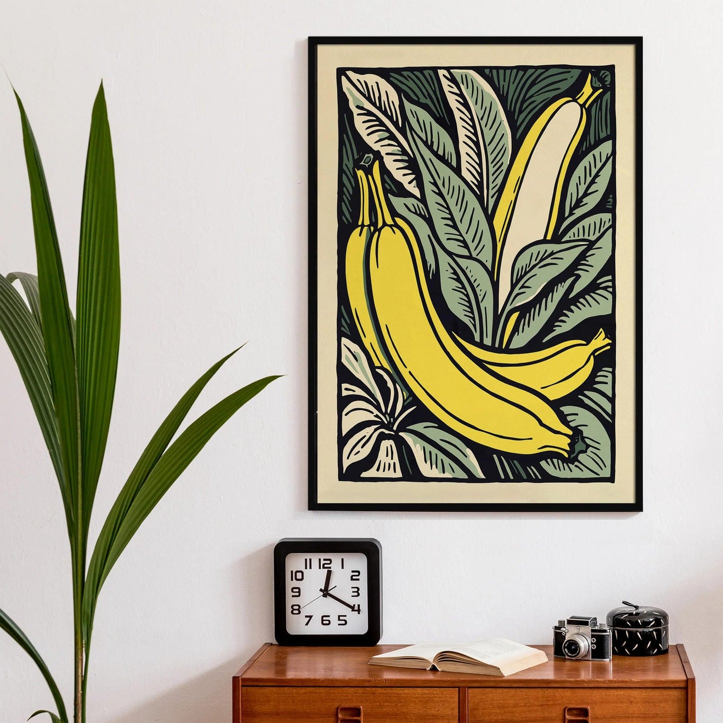 Tropical Bananas Retro Art Print
