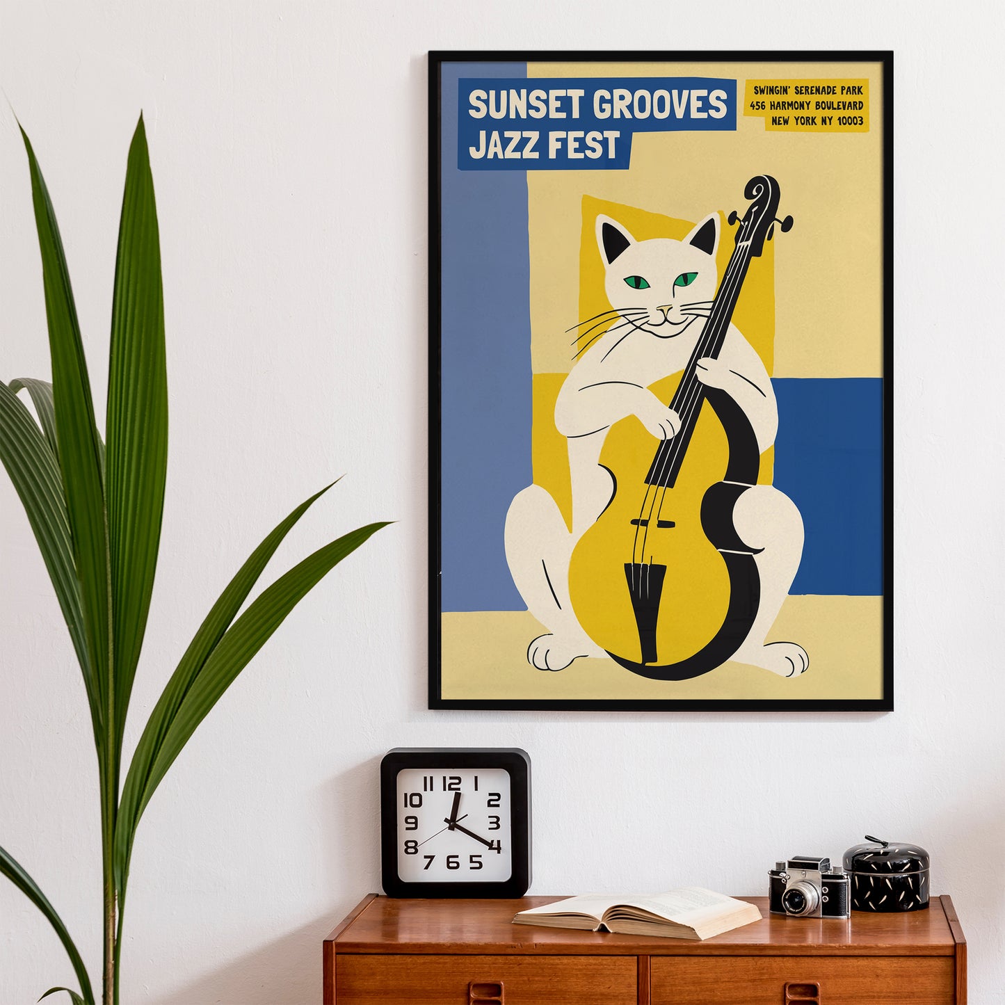 Sunset Grooves Jazz Fest Retro Poster
