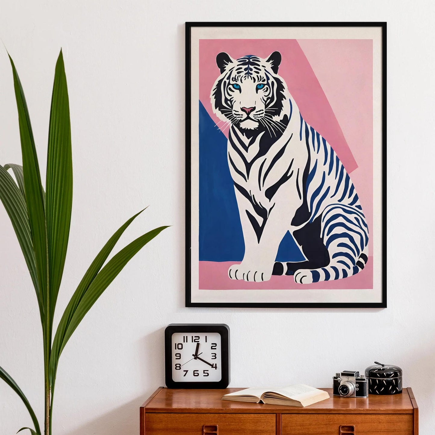 White Leopard Wall Art Print