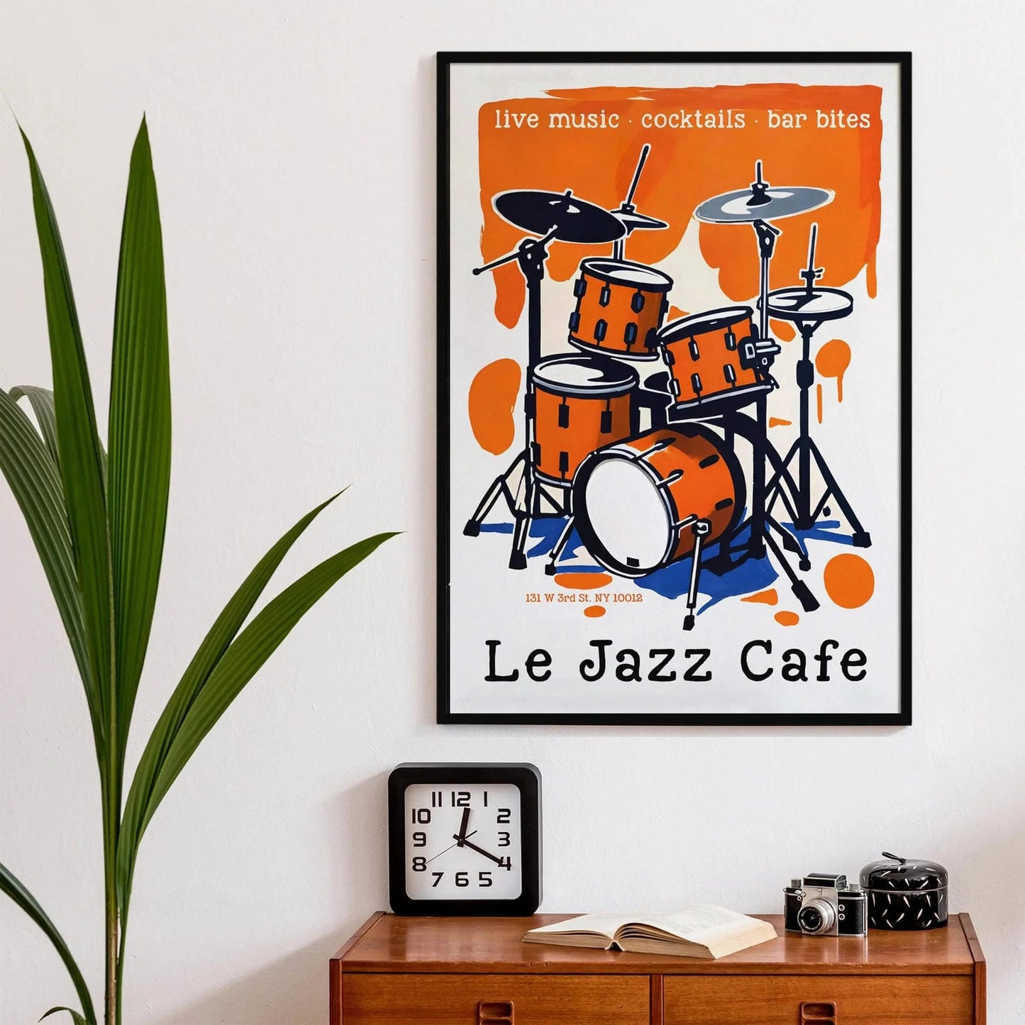 Le Jazz Cafe Live Music Drum Kit Poster