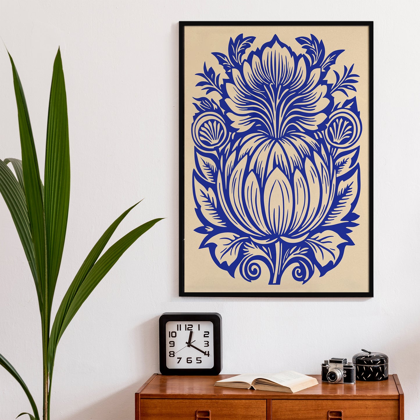 Blue Abstract Floral Wall Art 2025