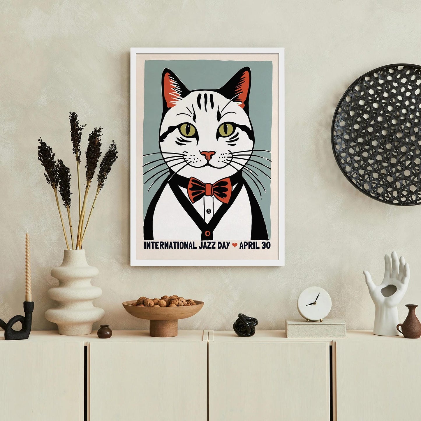 International Jazz Day Retro Cat Poster