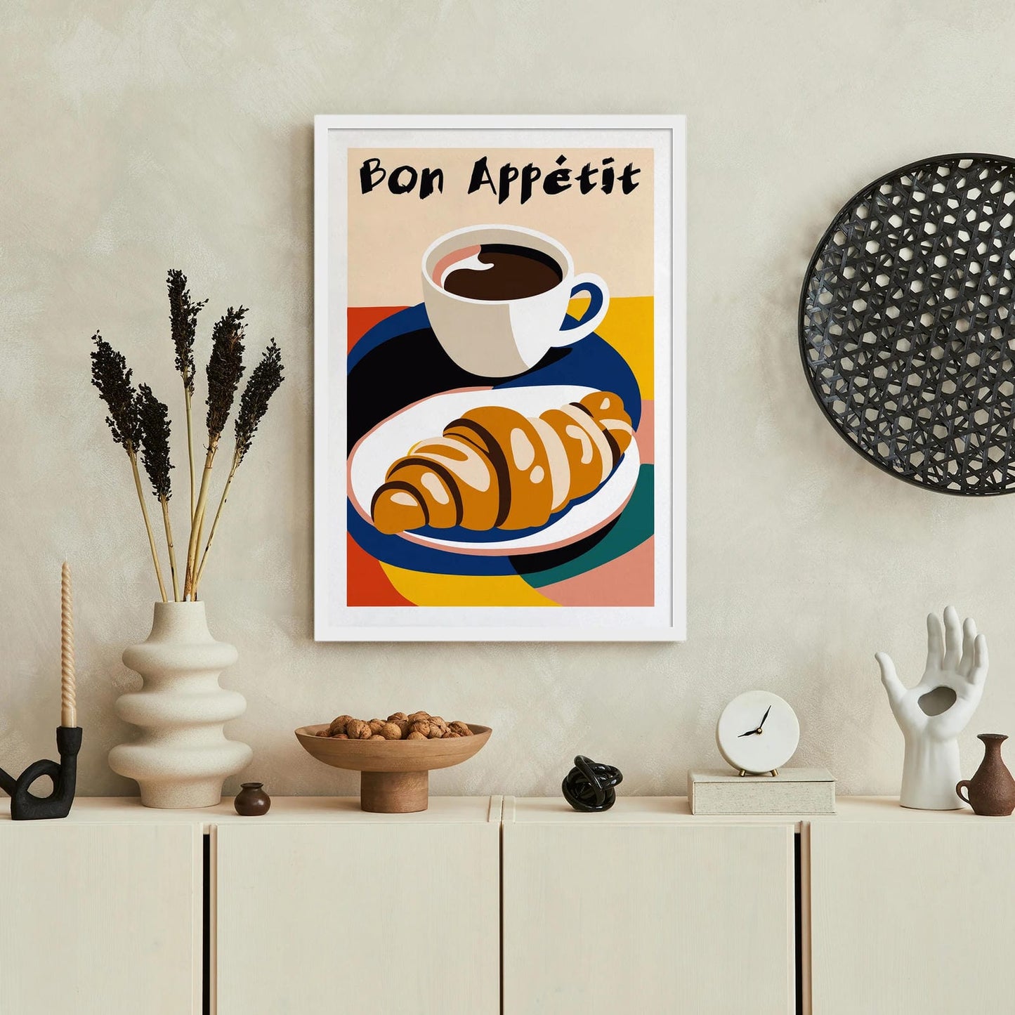 French Croissant Colorful Art Print