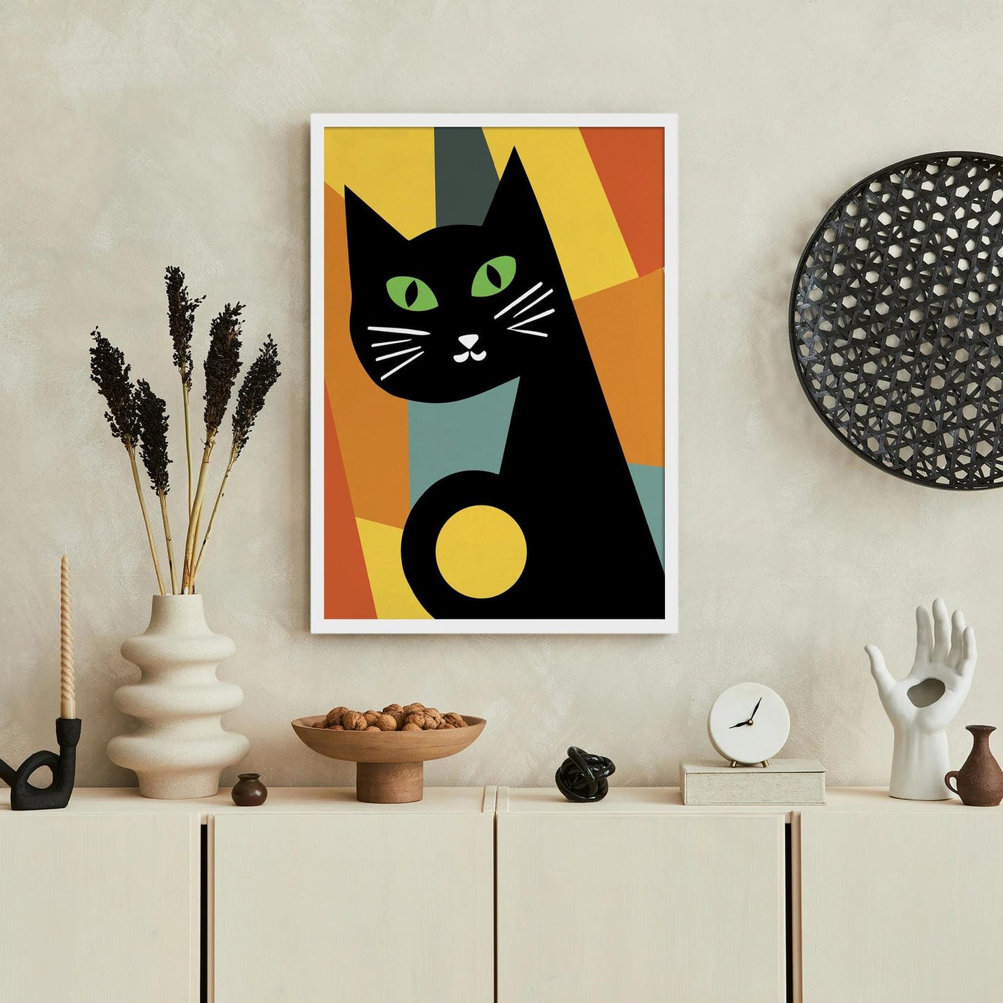 Mid-Century Retro Cat Poster